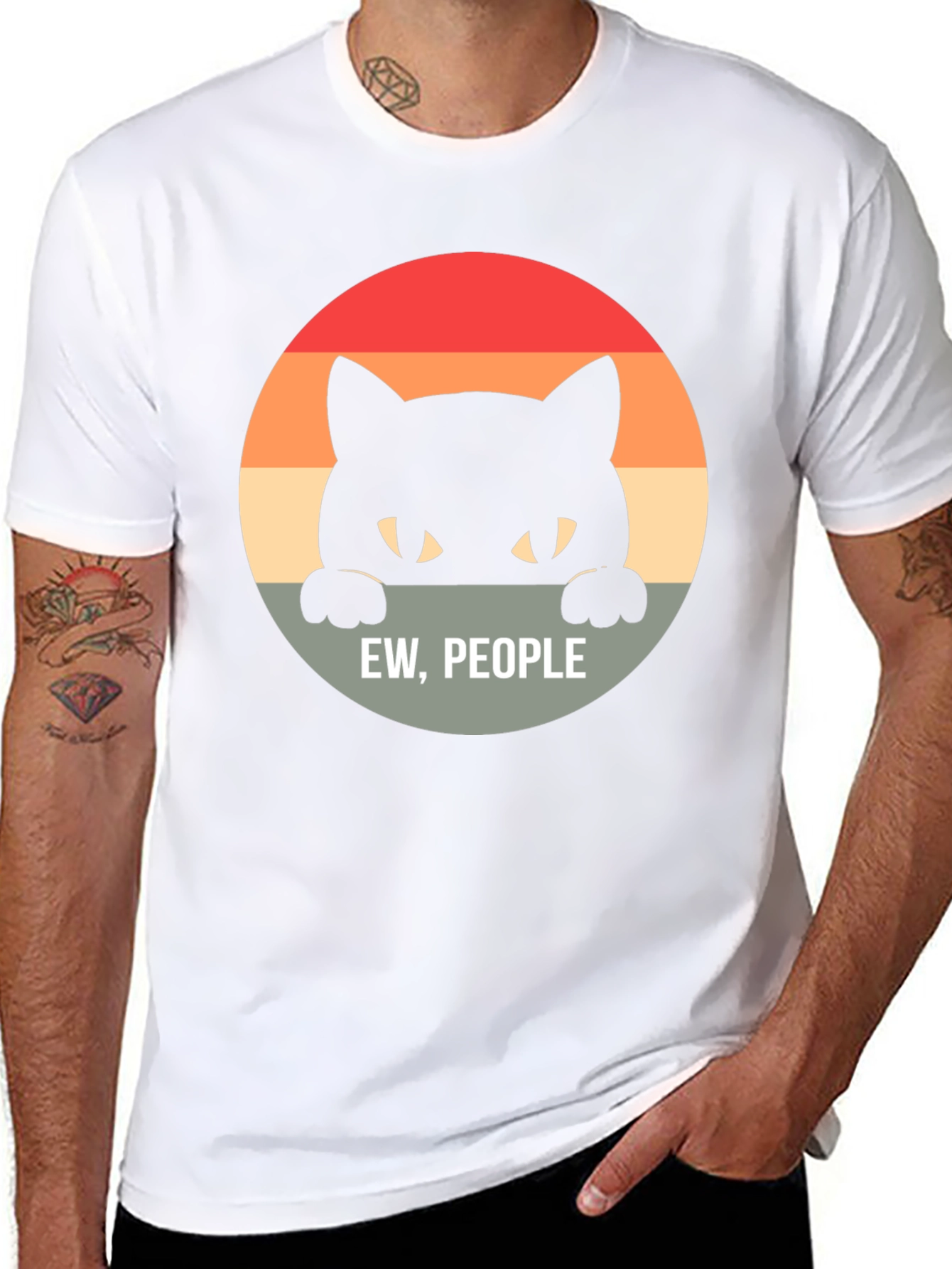 Ew People Black Cat T-Shirt