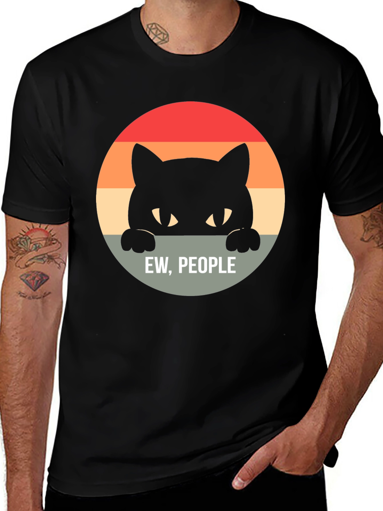 Ew People Black Cat T-Shirt