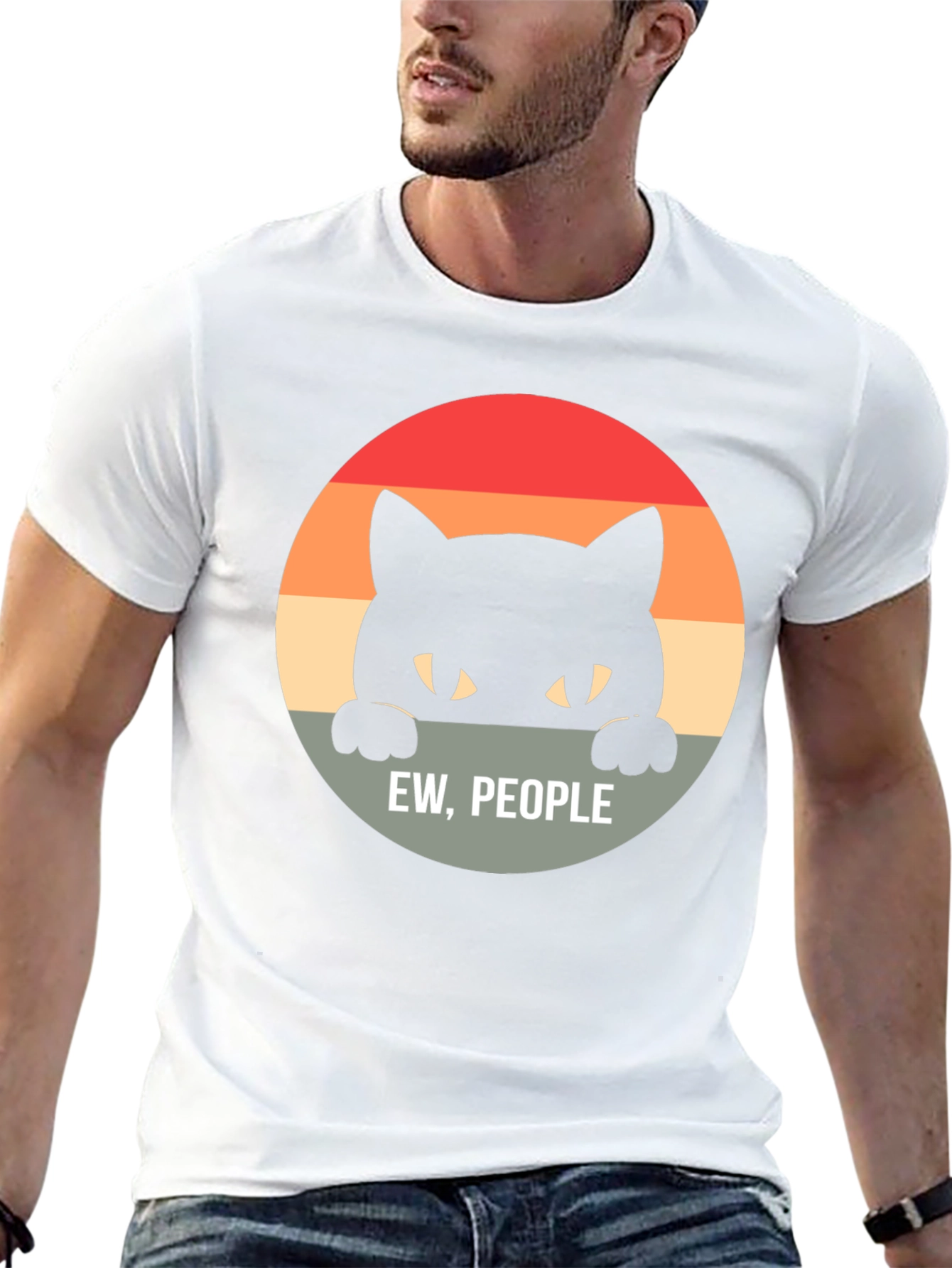 Ew People Black Cat T-Shirt