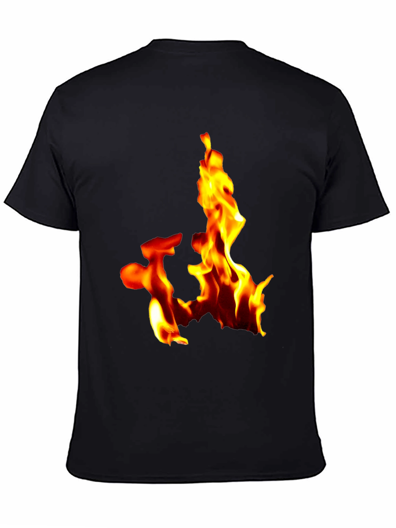 Fiery Flames Graphic Tee - Bold Black T-Shirt