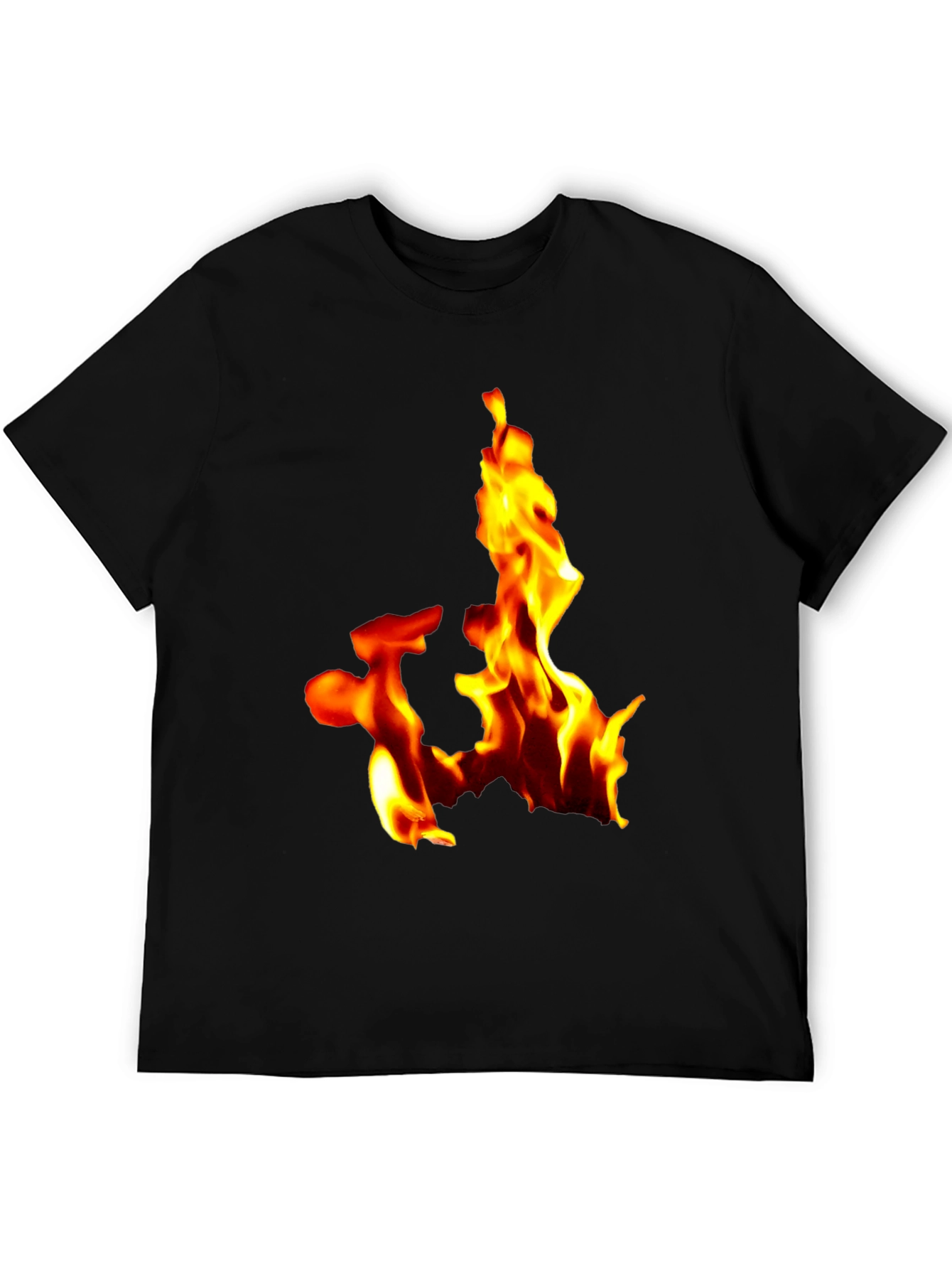 Fiery Flames Graphic Tee - Bold Black T-Shirt