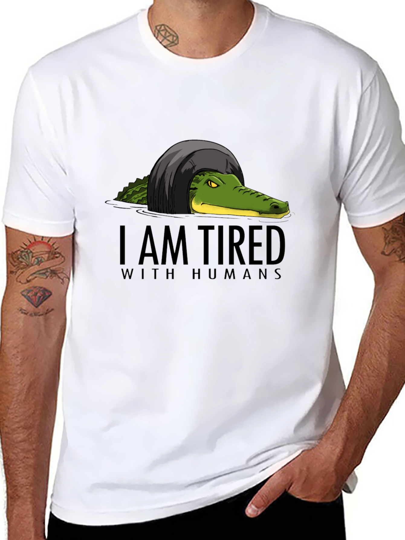 I Am Tired With Humans Alligator T-Shirt