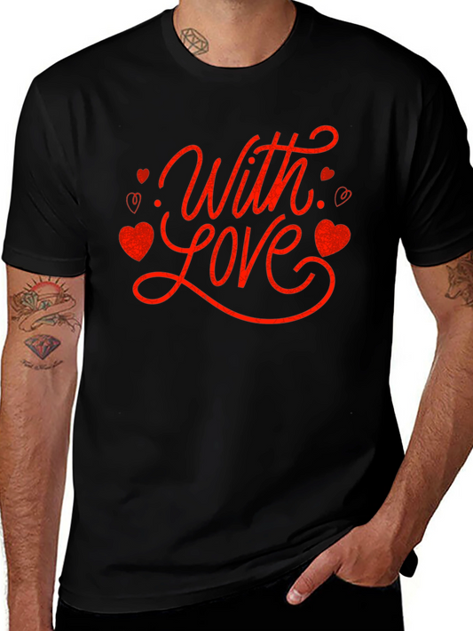 With Love Valentines Day Graphic Tee - Black