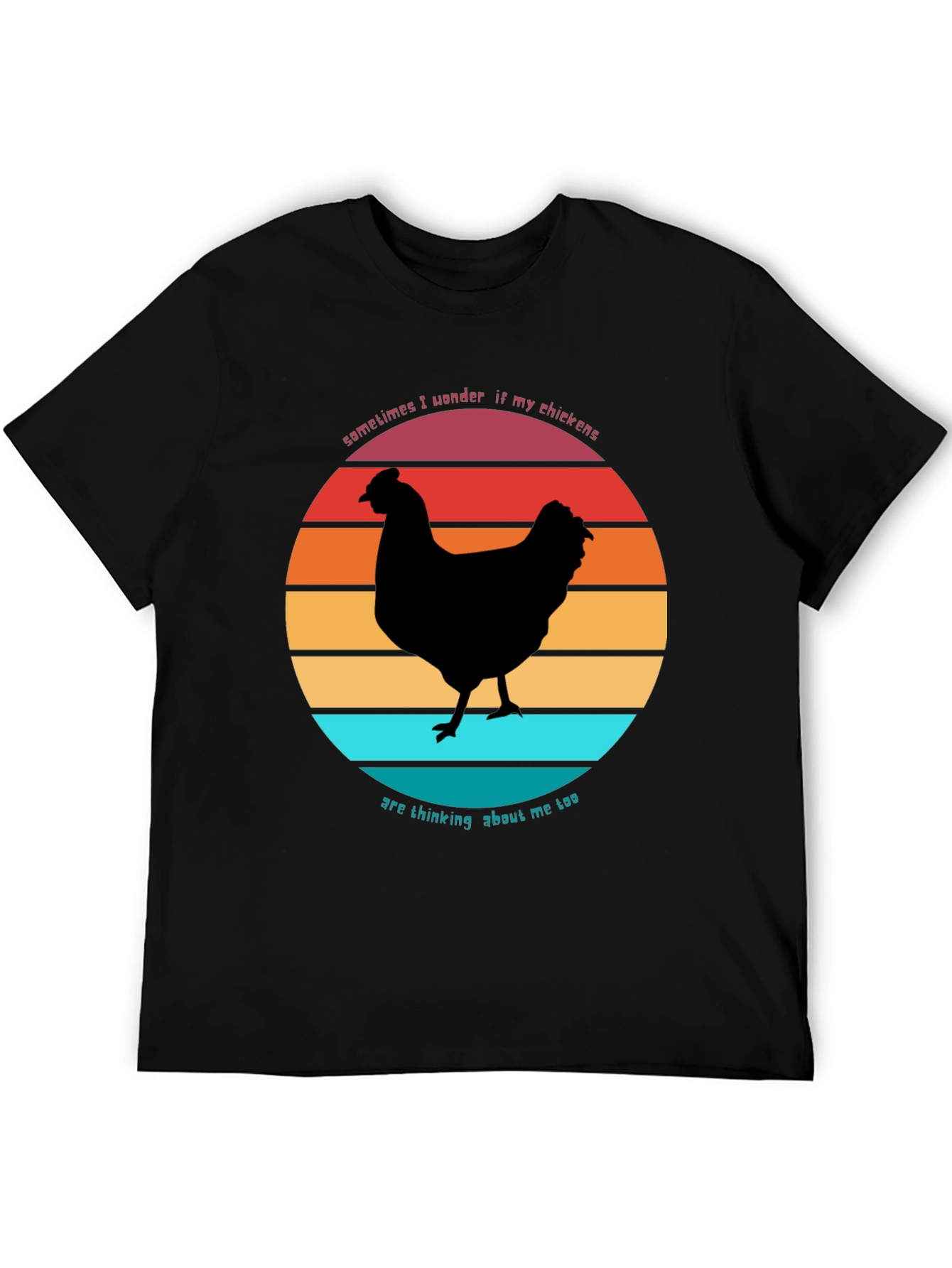Funny Chicken Sunset Graphic T-Shirt