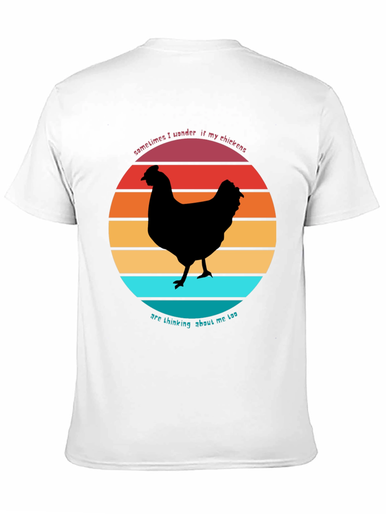 Funny Chicken Sunset Graphic T-Shirt