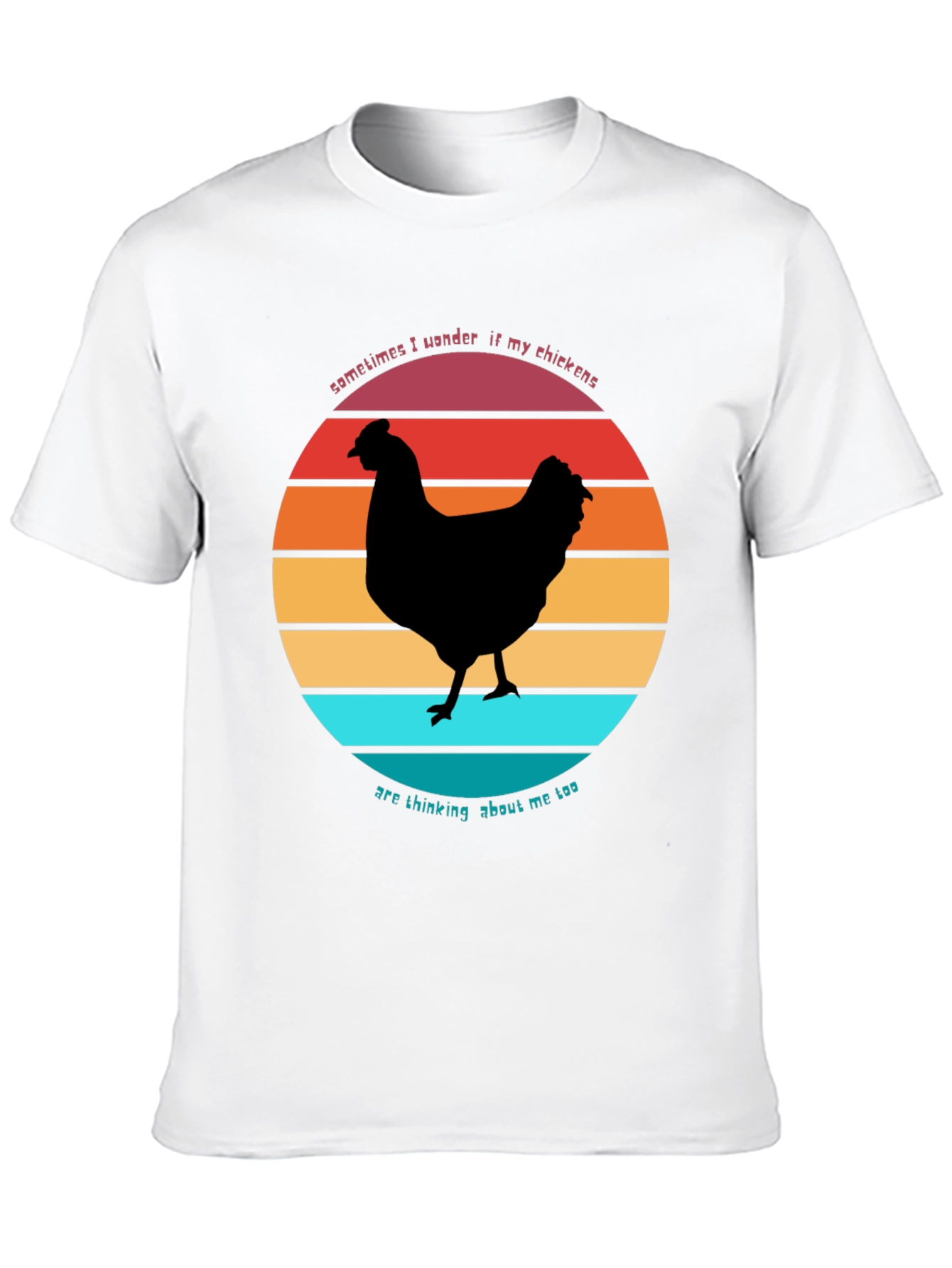 Funny Chicken Sunset Graphic T-Shirt