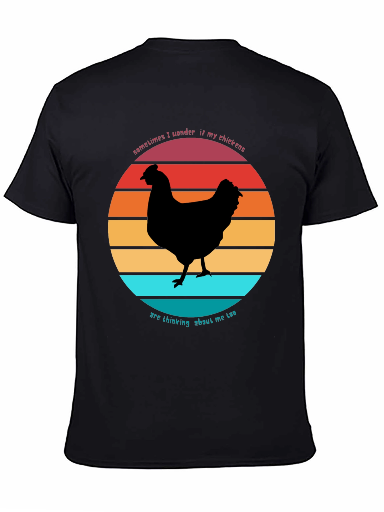 Funny Chicken Sunset Graphic T-Shirt
