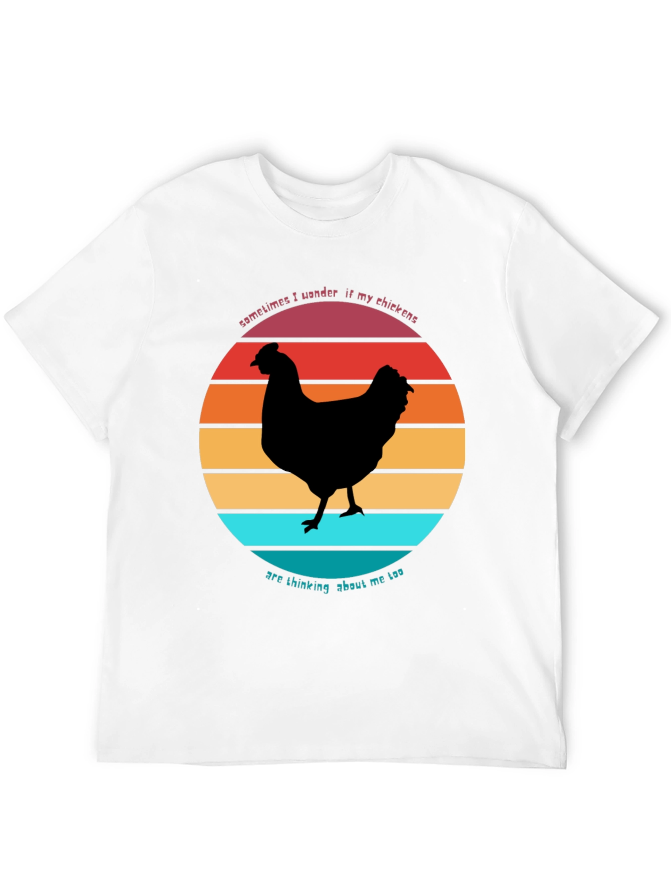 Funny Chicken Sunset Graphic T-Shirt