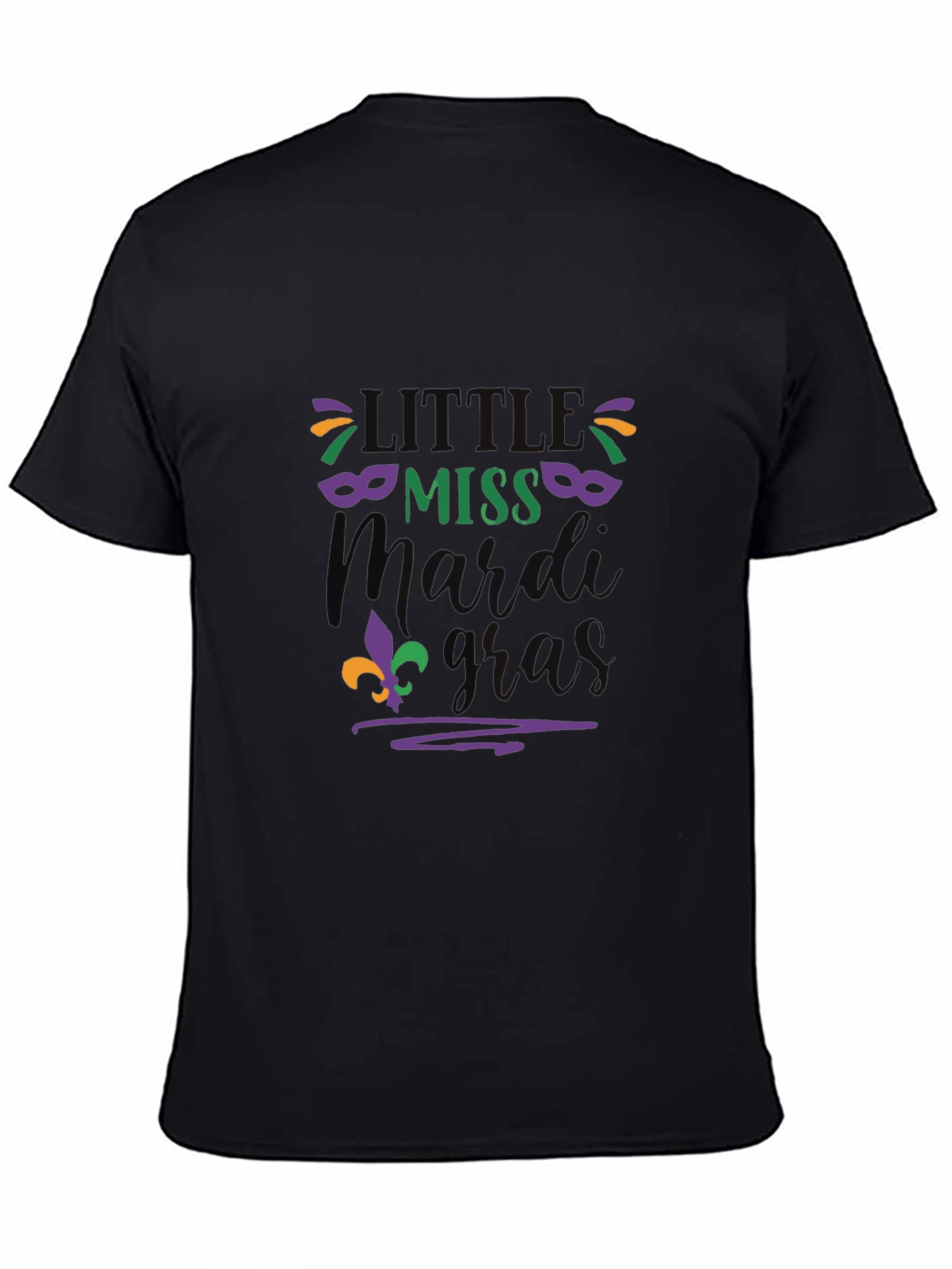 Little Miss Mardi Gras Tee - Black