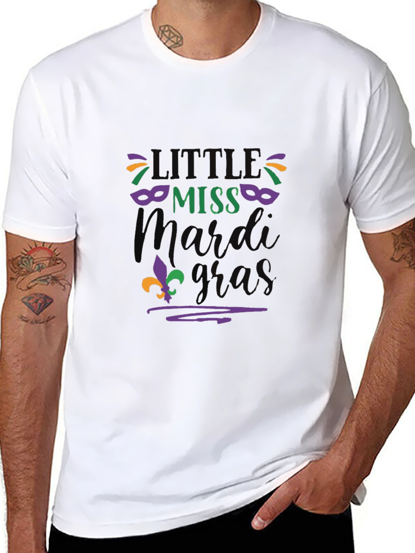 Little Miss Mardi Gras Tee - Black