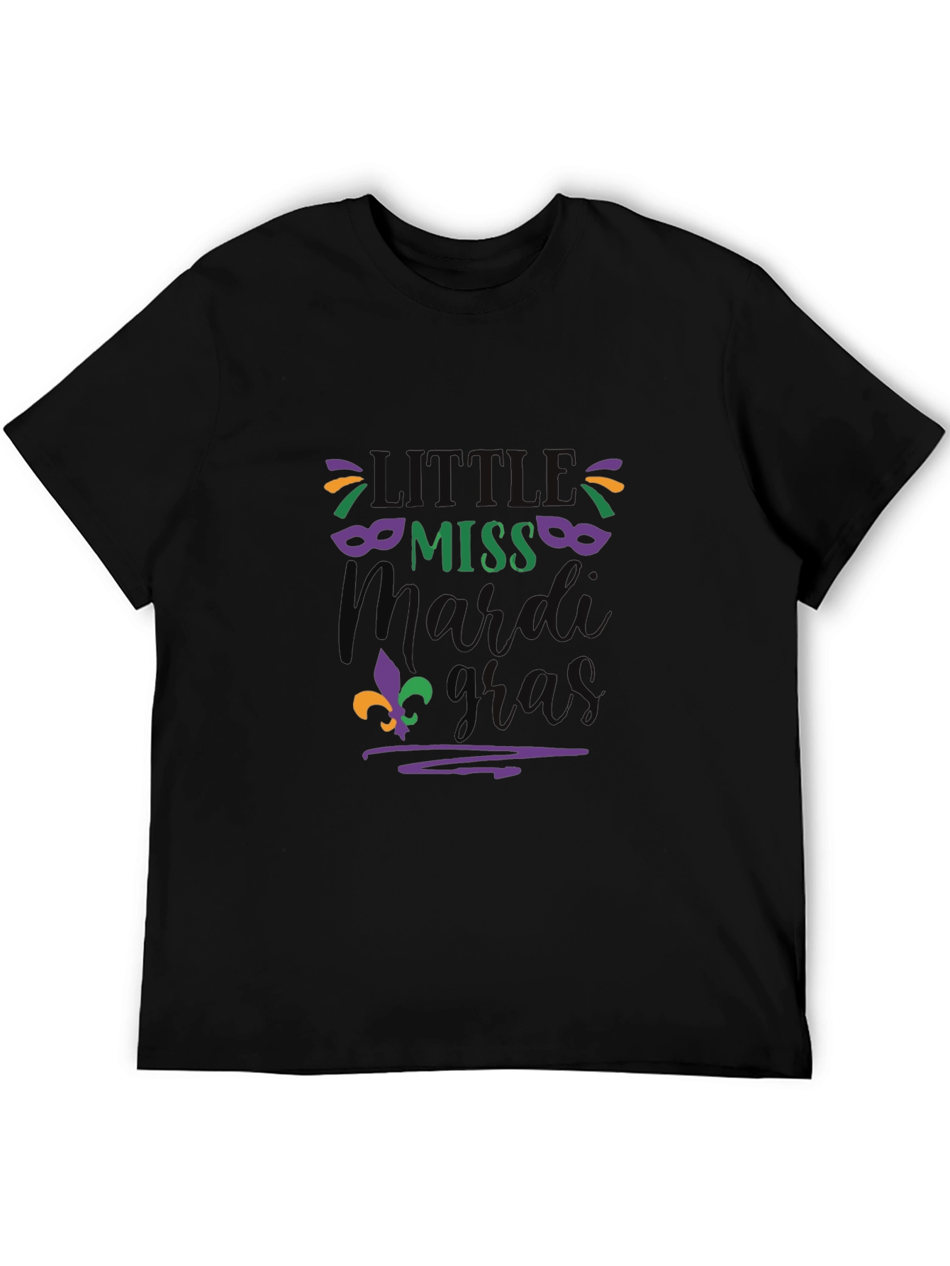 Little Miss Mardi Gras Tee - Black