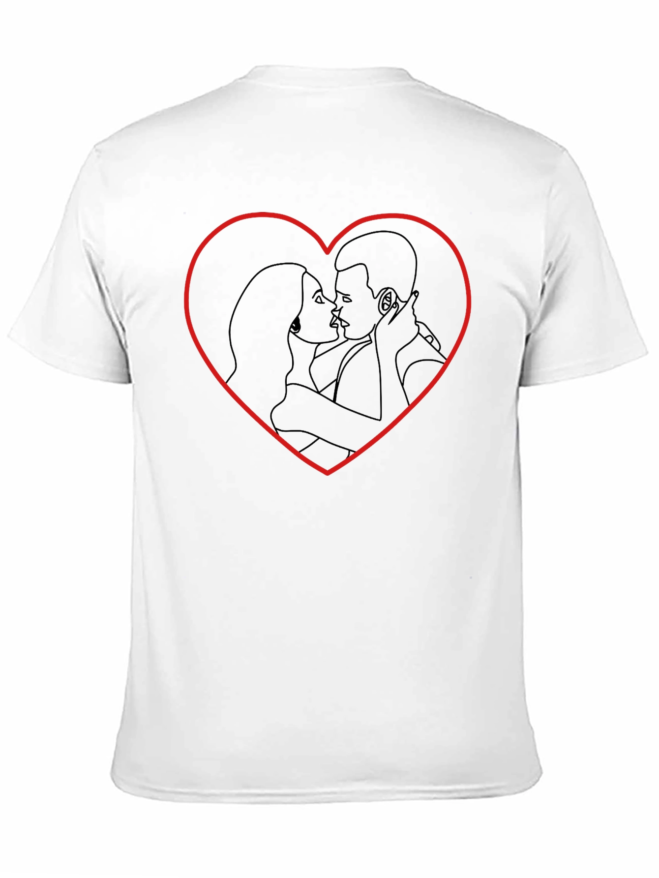 Heart Kiss Graphic Tee - Trendy Black T-Shirt