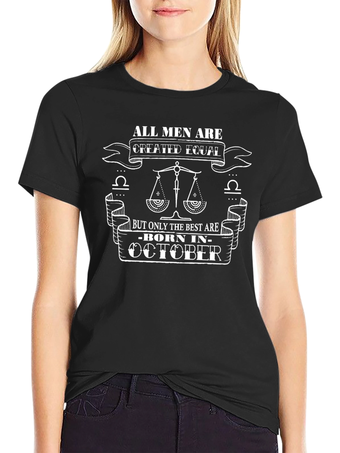 October Born Mens Graphic T-Shirt Libra Zodiac
