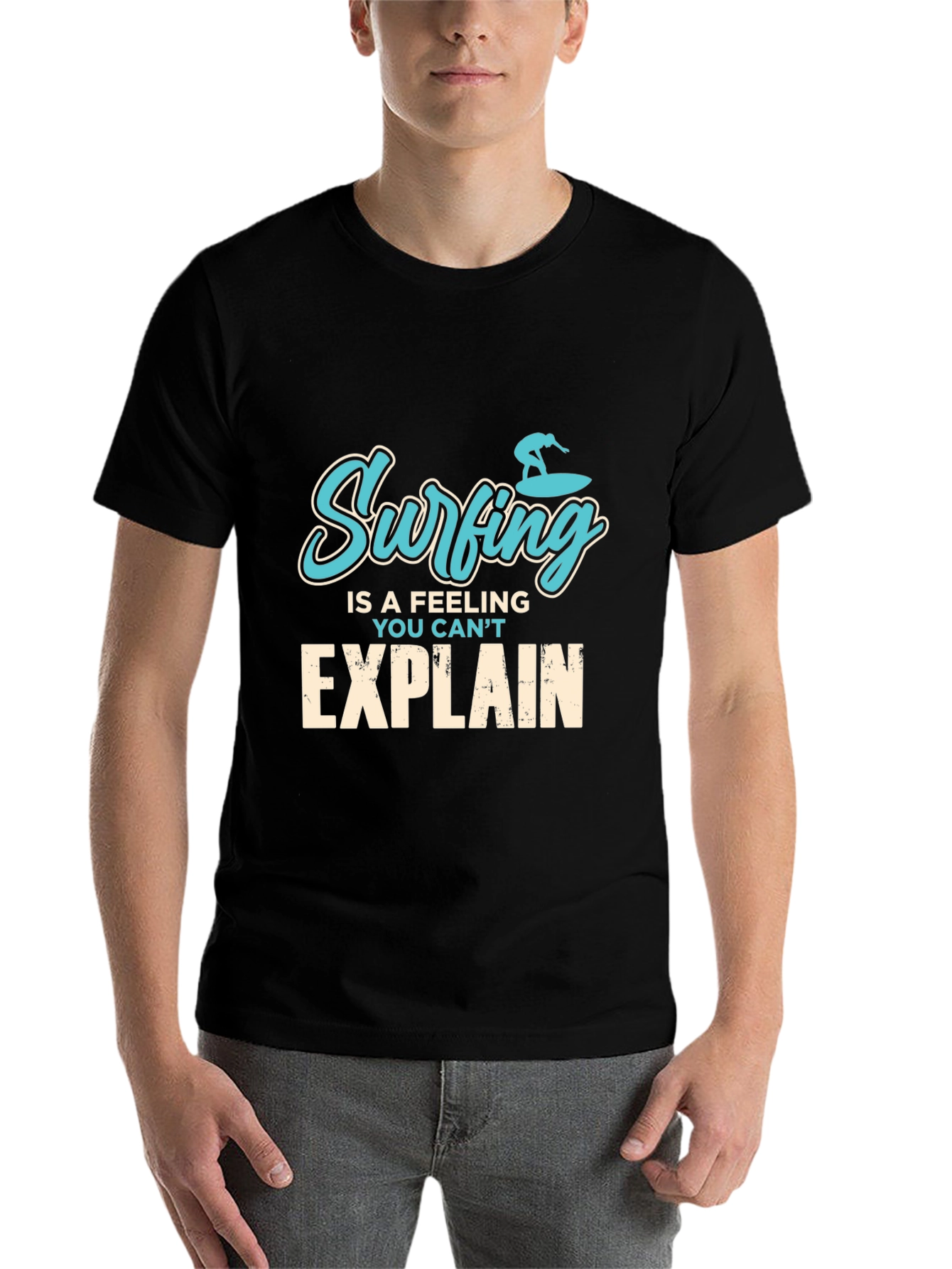 Surfing Feeling Graphic Tee - Mens Black T-Shirt