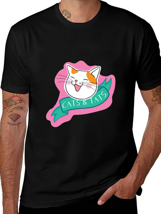 Cats & Tats Graphic Tee - Cool Cat Lover T-Shirt