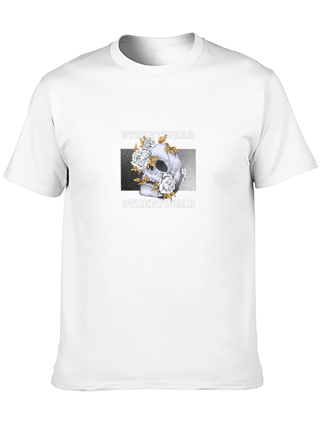 Skull & Floral Streetwear Graphic Tee
