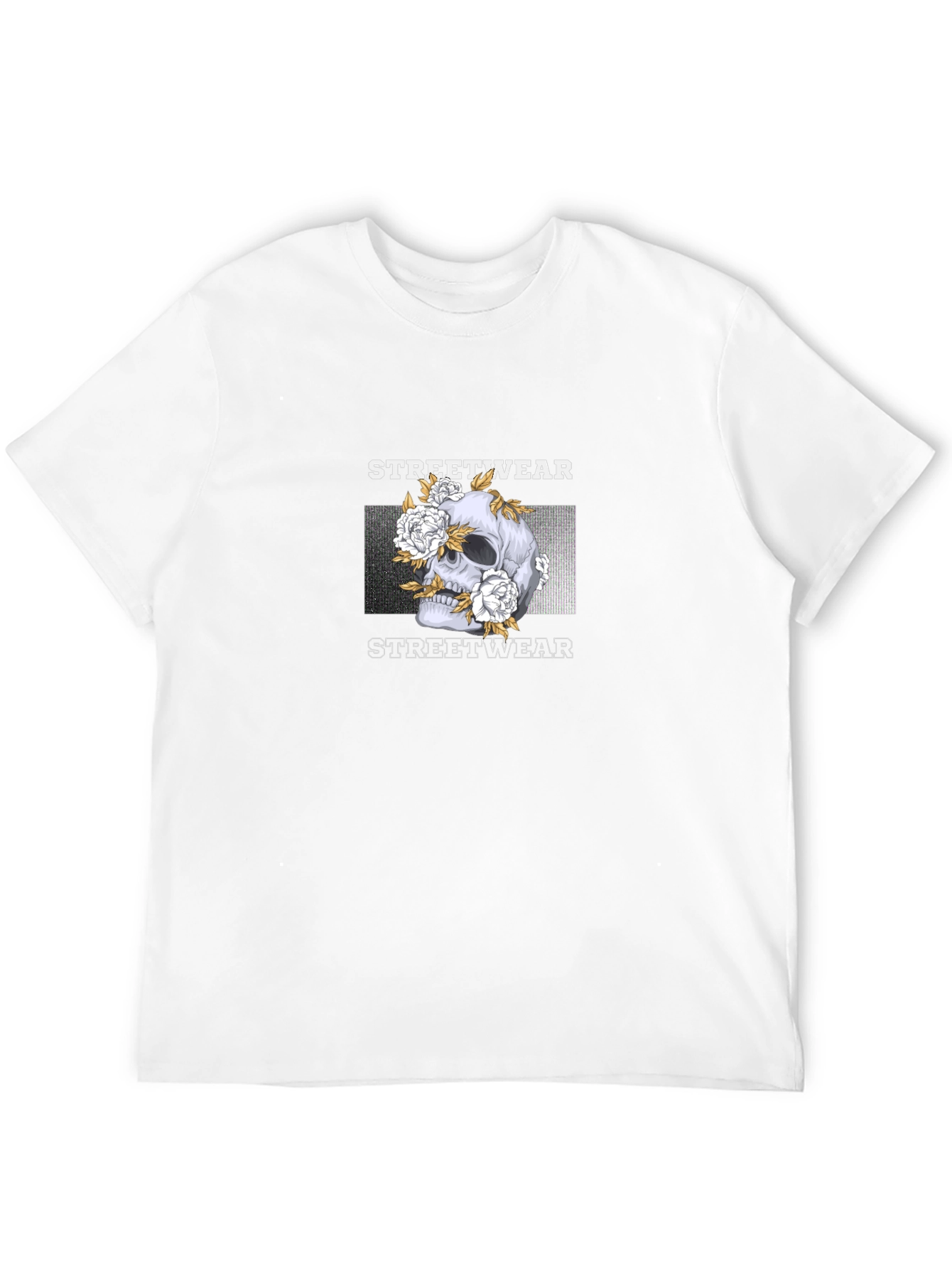 Skull & Floral Streetwear Graphic Tee