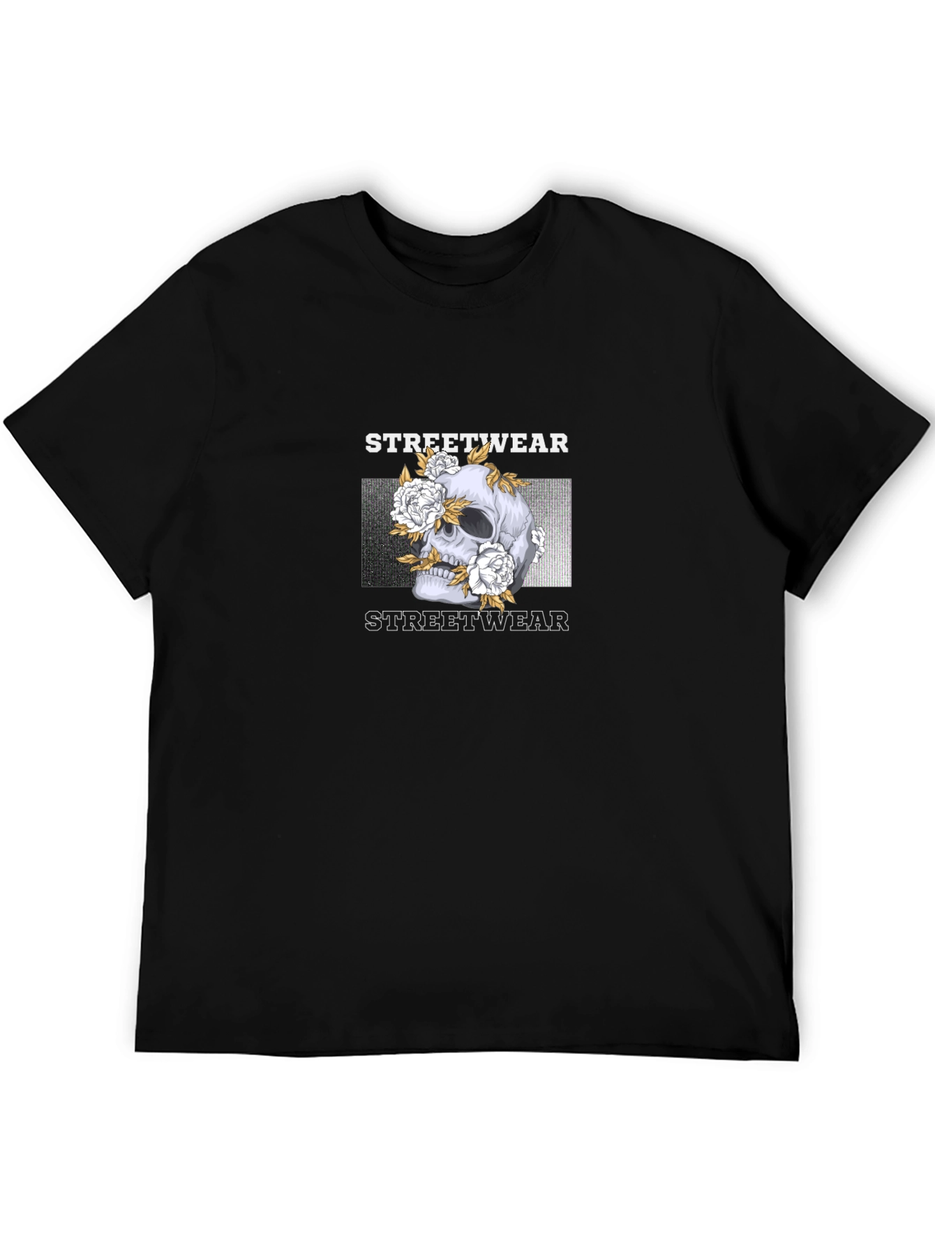 Skull & Floral Streetwear Graphic Tee