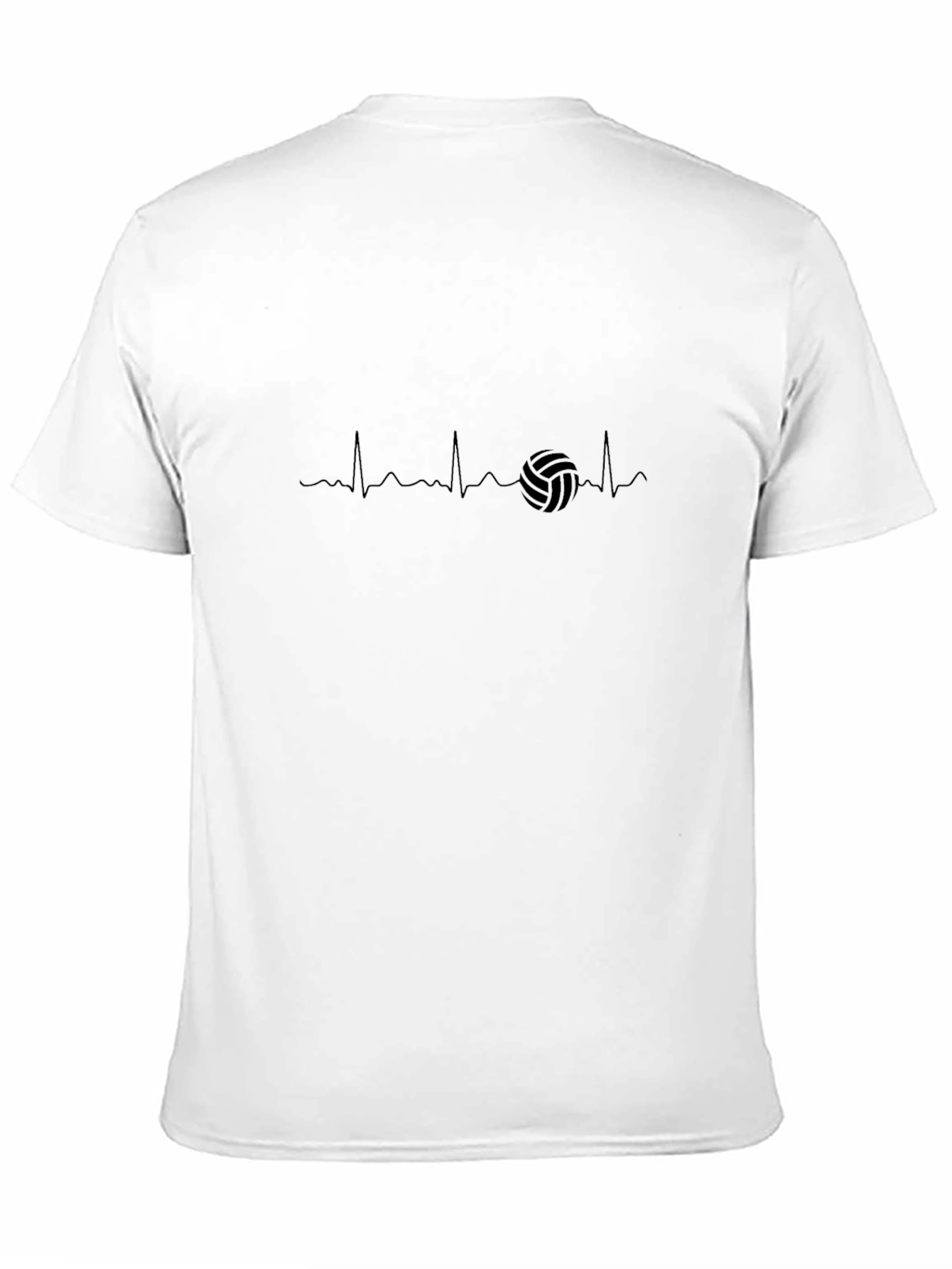 Volleyball Heartbeat Graphic Tee - Black Casual T-Shirt