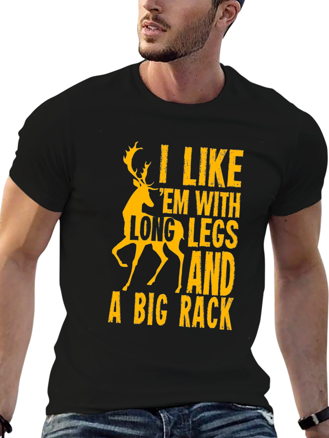 Funny Deer Hunting T-Shirt - Long Legs Big Rack