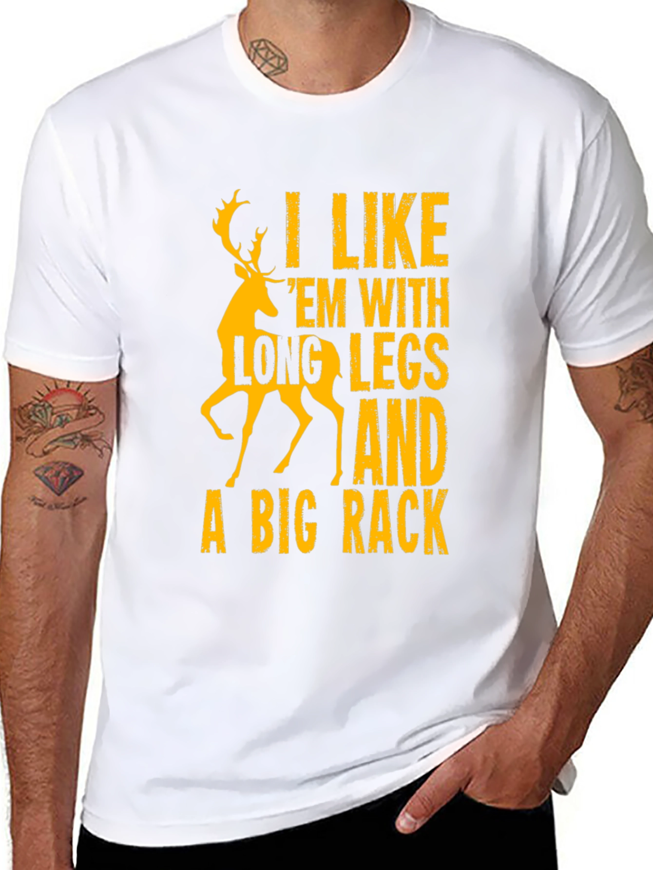 Funny Deer Hunting T-Shirt - Long Legs Big Rack