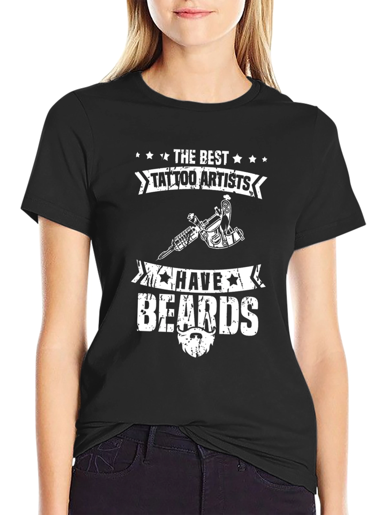 Tattoo Artist Beard Black Graphic Tee