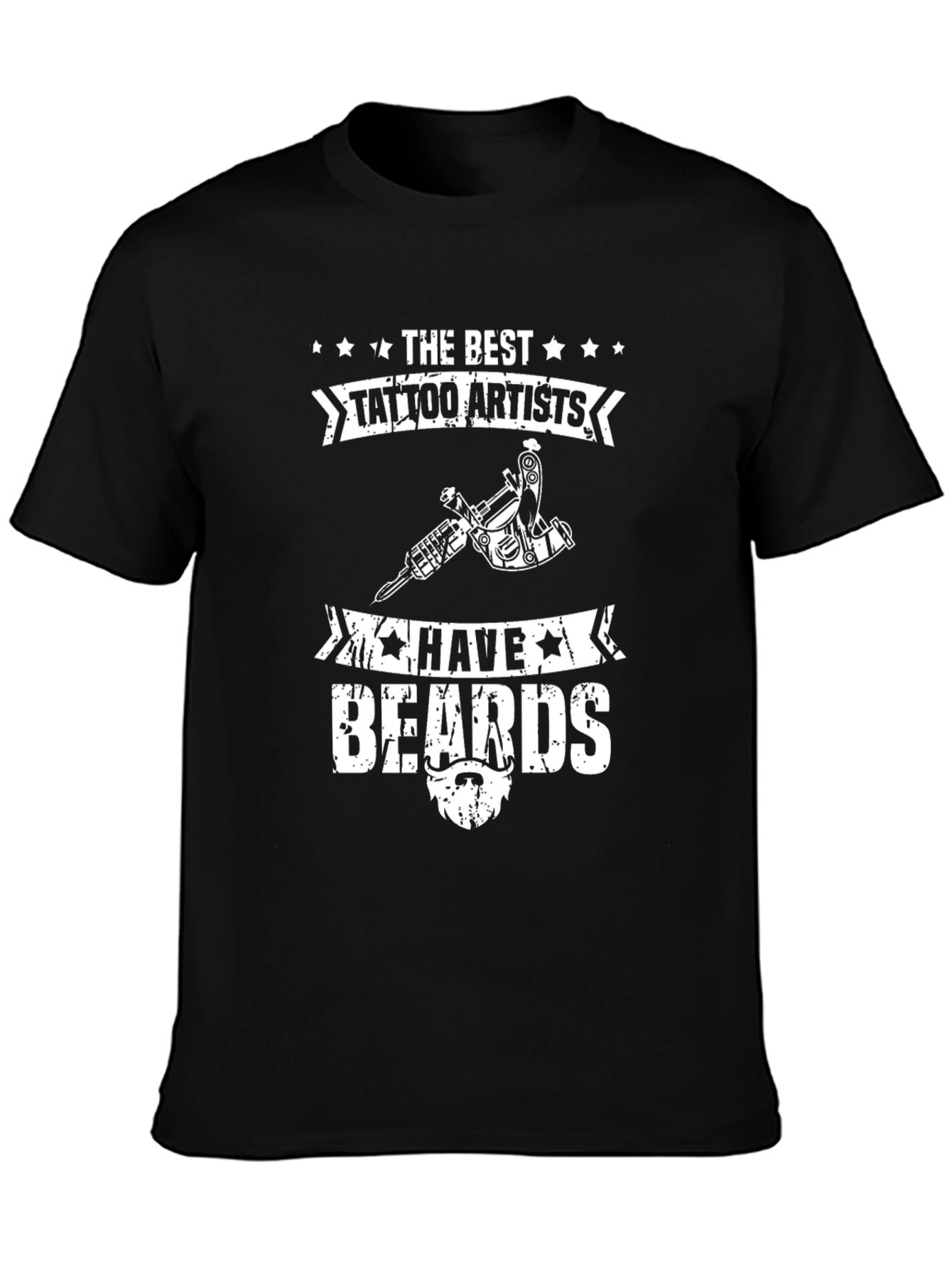 Tattoo Artist Beard Black Graphic Tee
