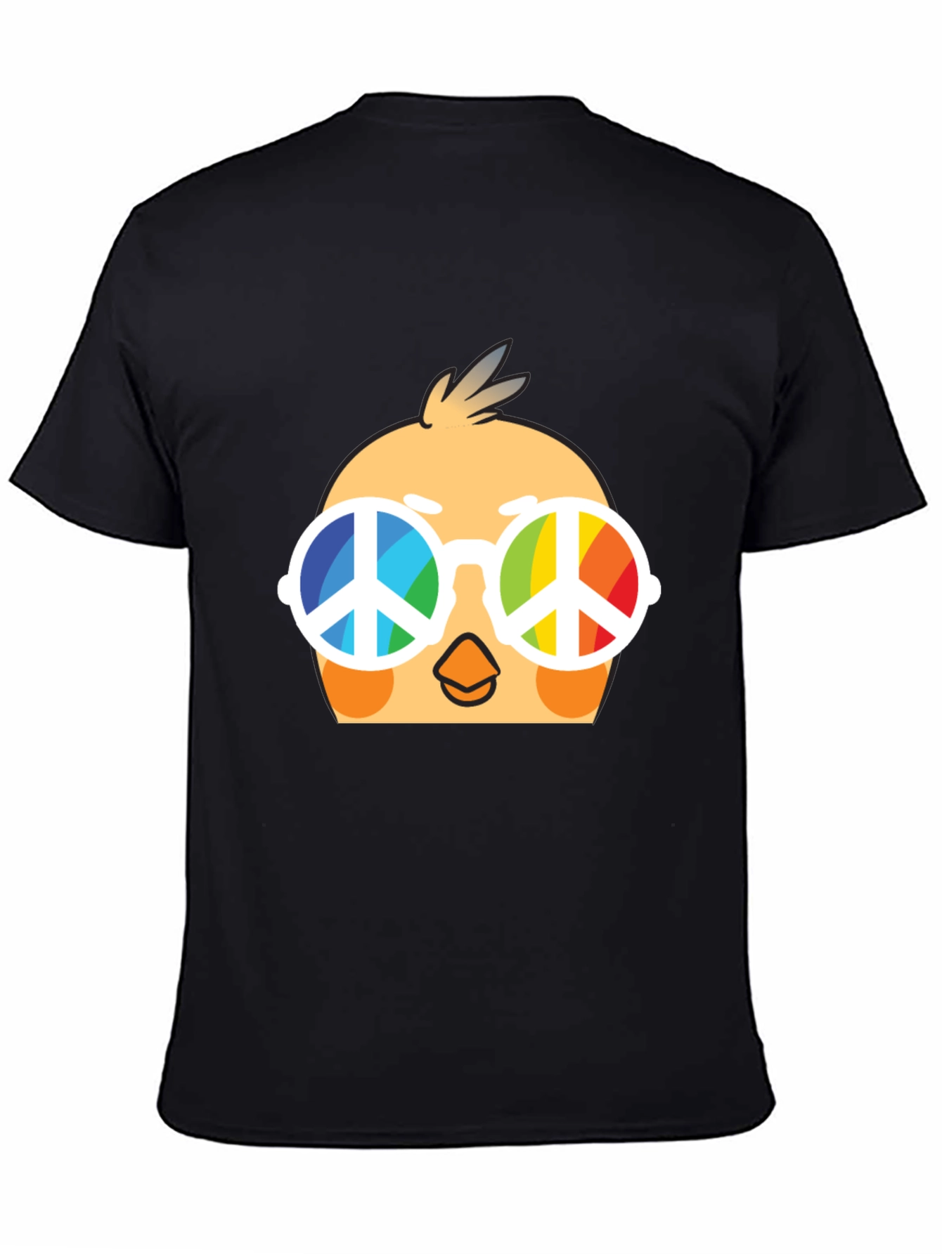 Cool Chick Peace Sign T-Shirt - Black Cotton Tee