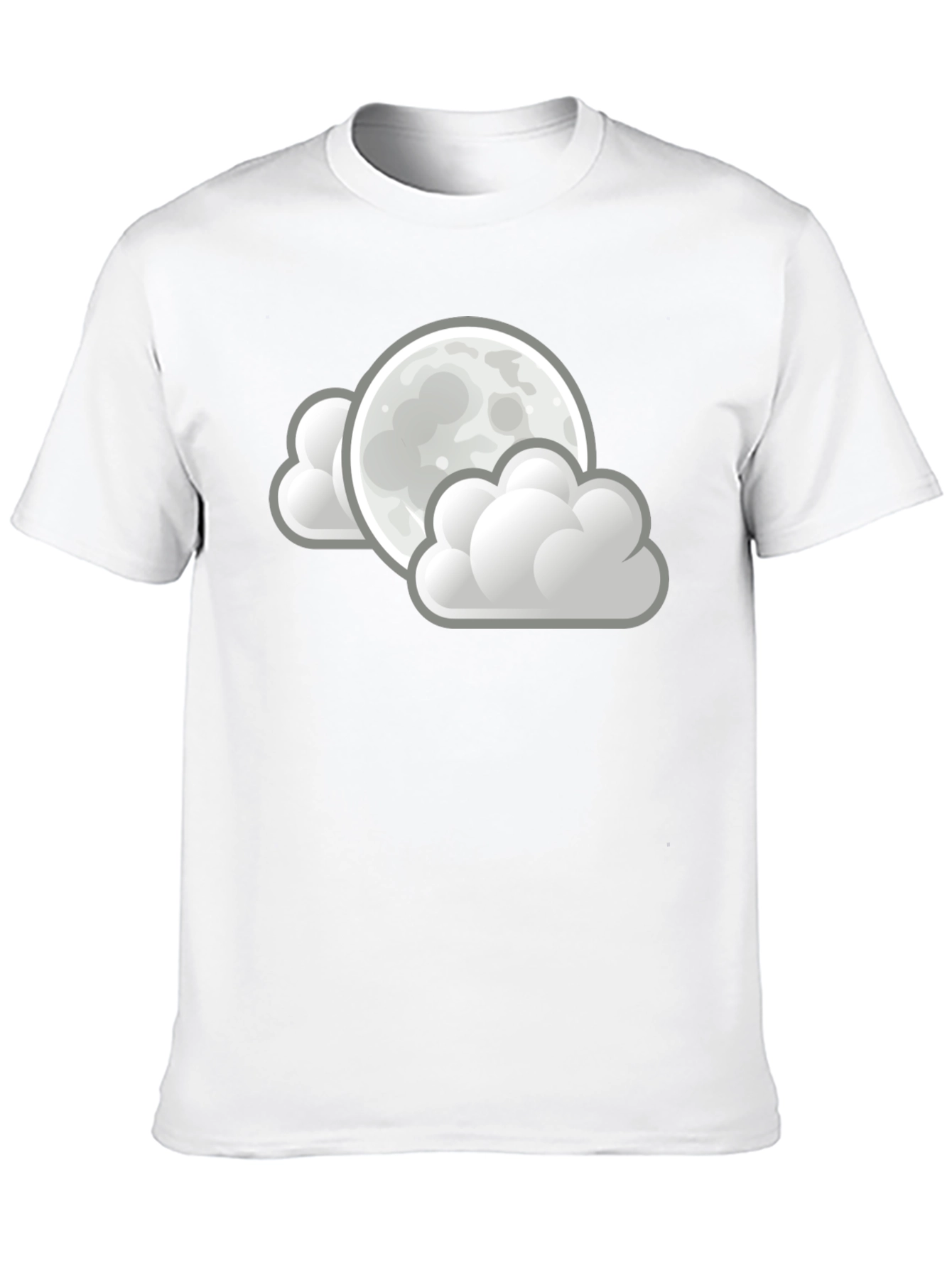 Moon and Clouds Graphic Black T-Shirt