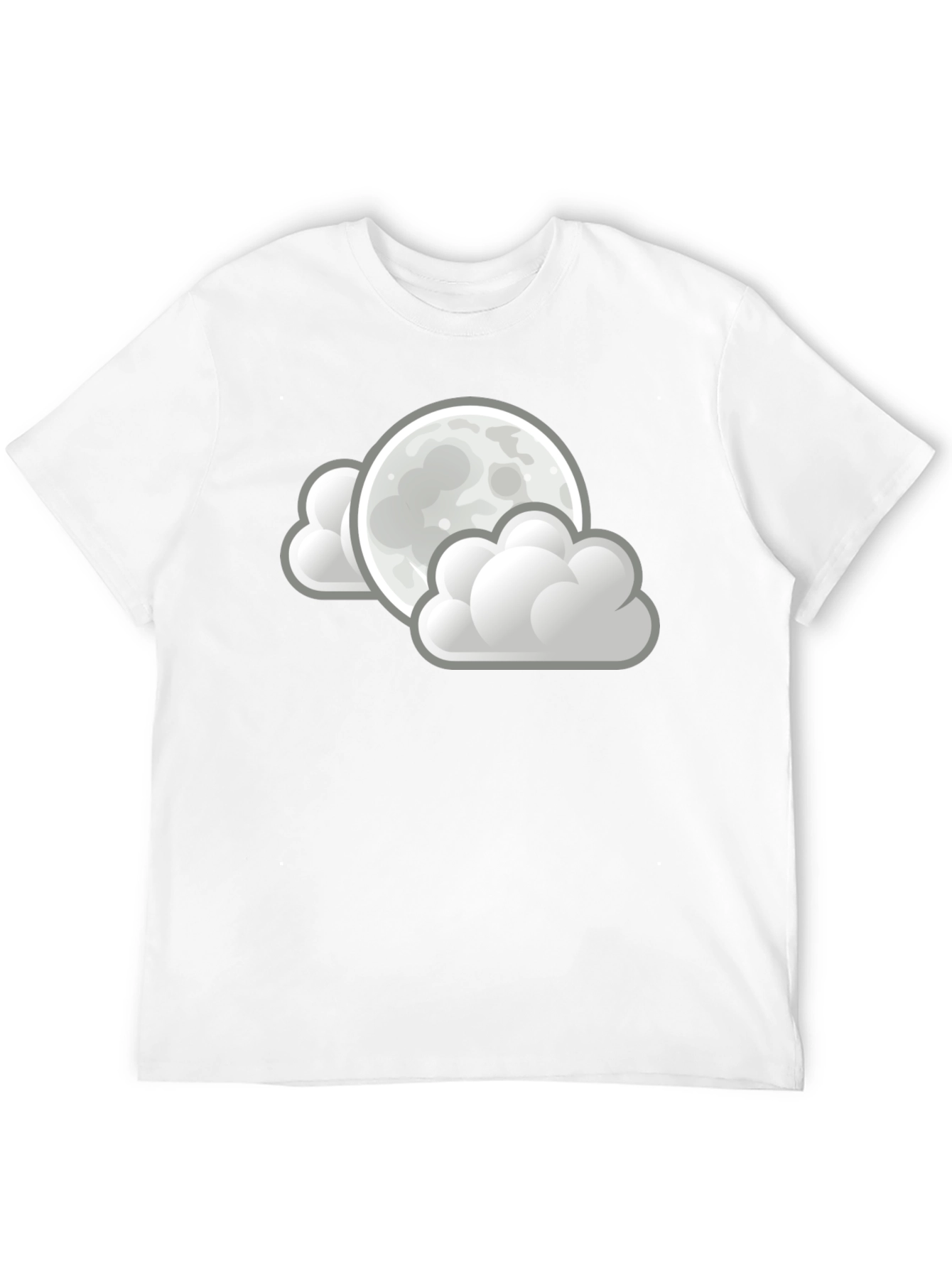 Moon and Clouds Graphic Black T-Shirt