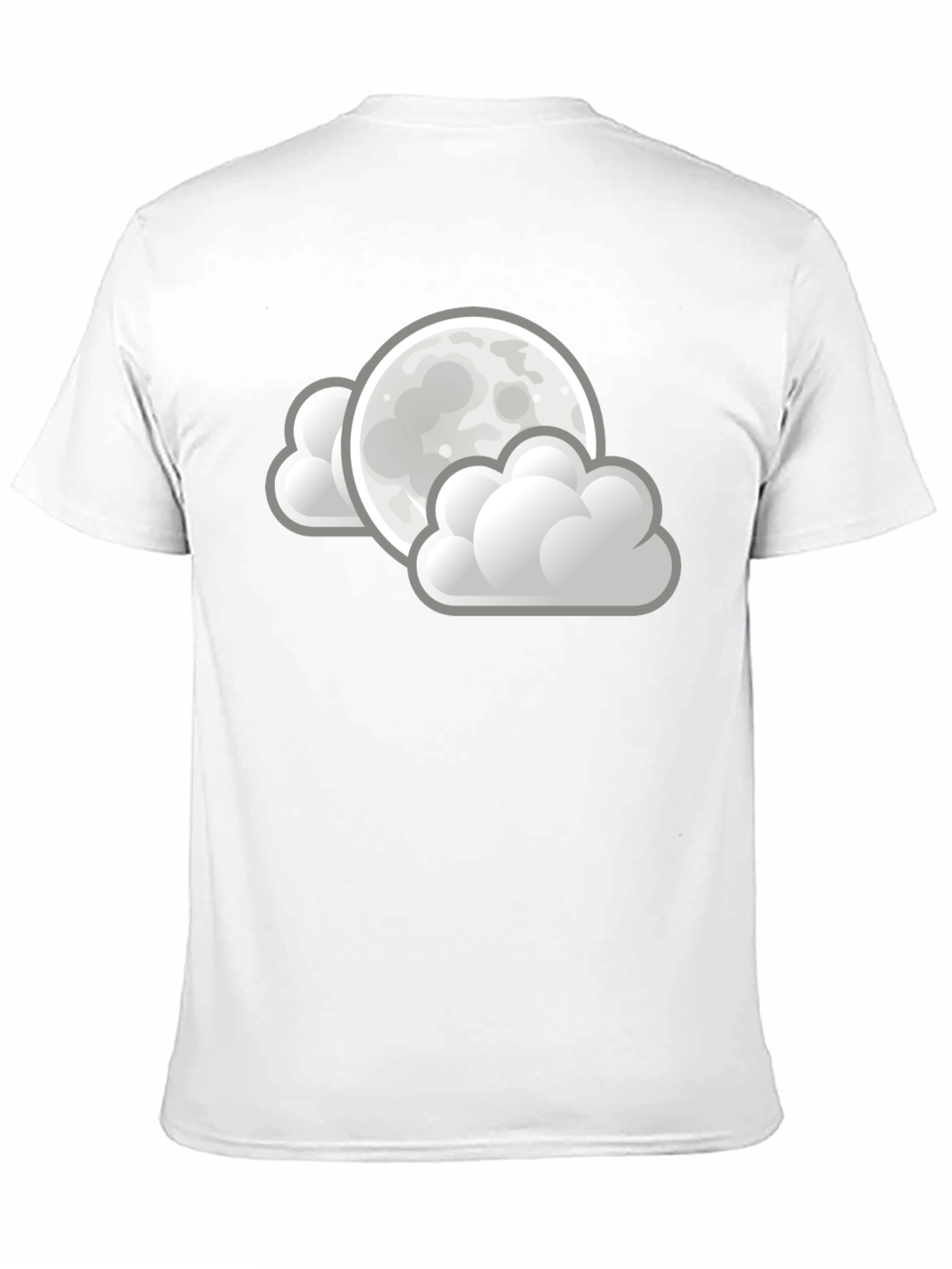 Moon and Clouds Graphic Black T-Shirt
