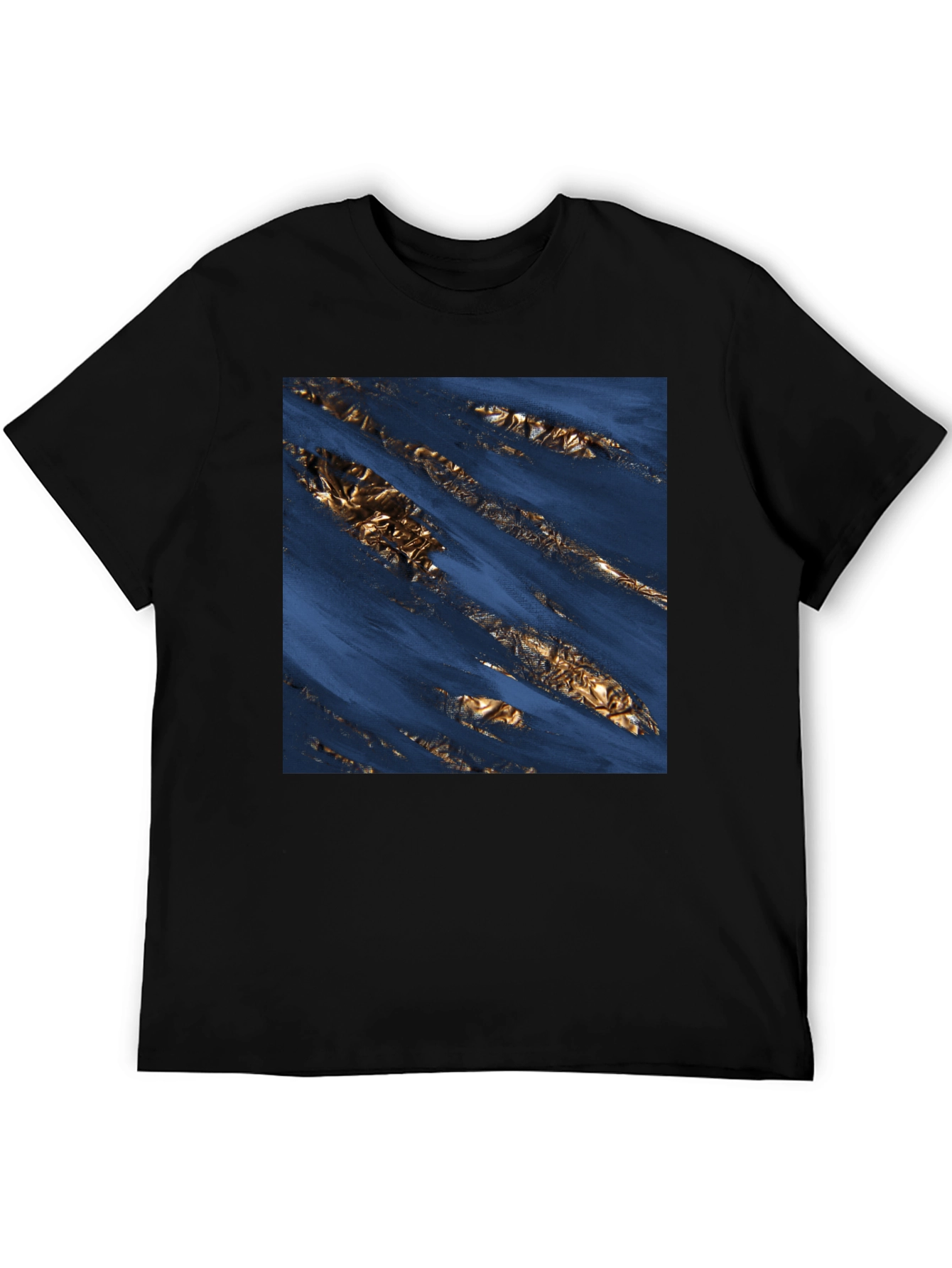 Abstract Gold Foil T-Shirt - Modern Graphic Tee