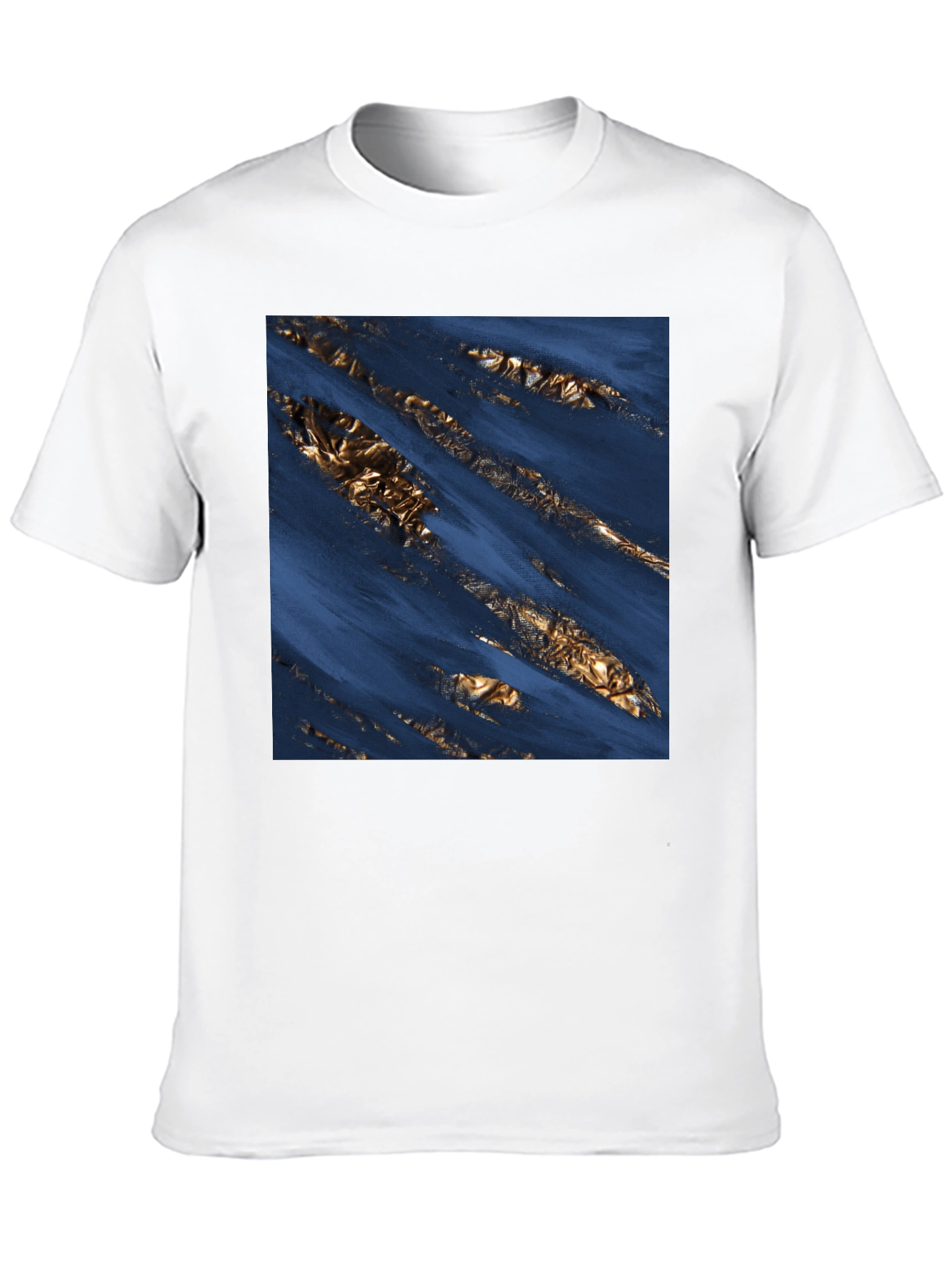 Abstract Gold Foil T-Shirt - Modern Graphic Tee