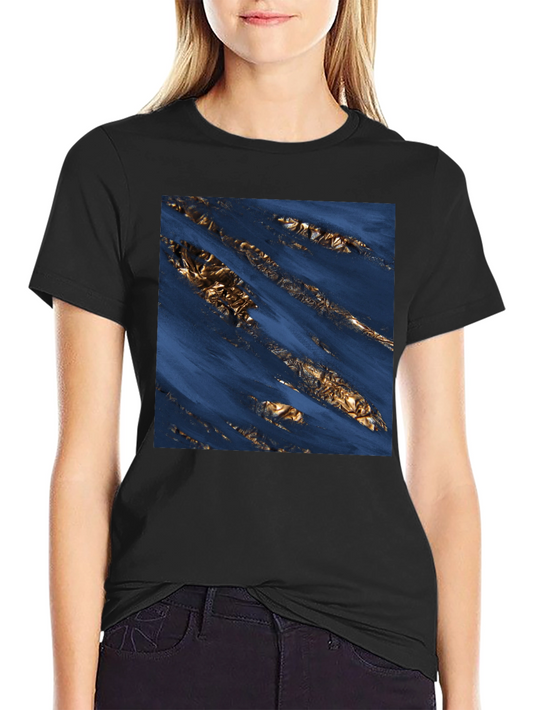 Abstract Gold Foil T-Shirt - Modern Graphic Tee