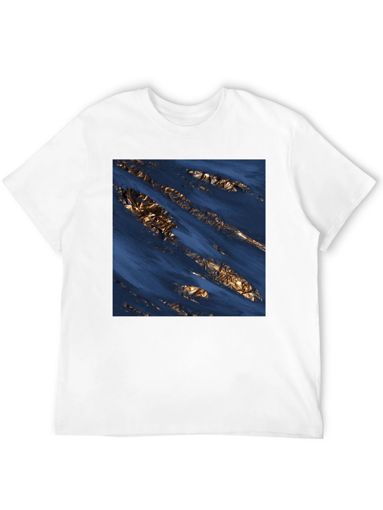 Abstract Gold Foil T-Shirt - Modern Graphic Tee