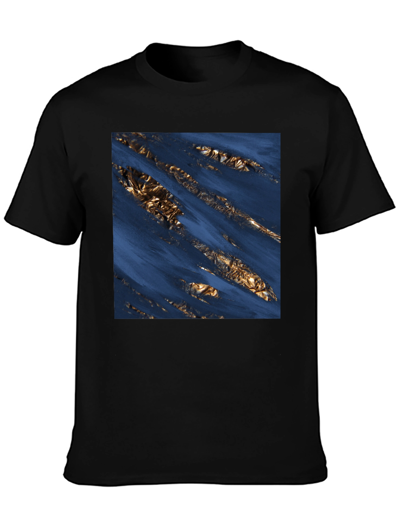 Abstract Gold Foil T-Shirt - Modern Graphic Tee