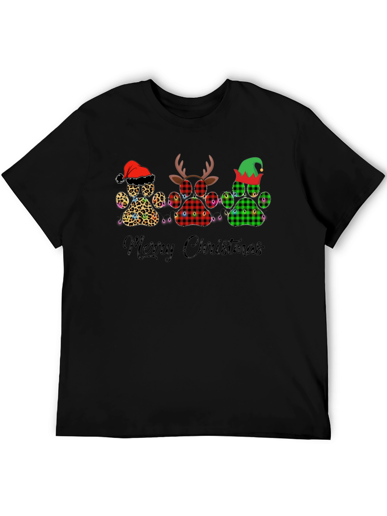 Merry Christmas Paw Print Tee