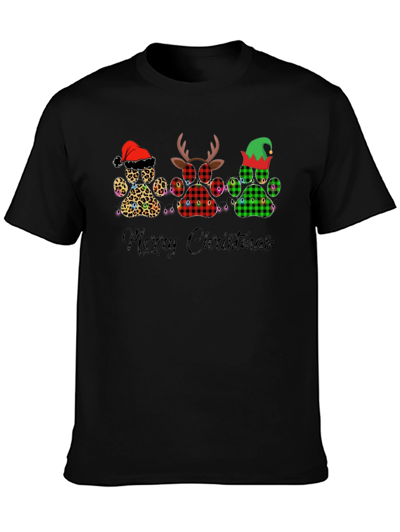 Merry Christmas Paw Print Tee