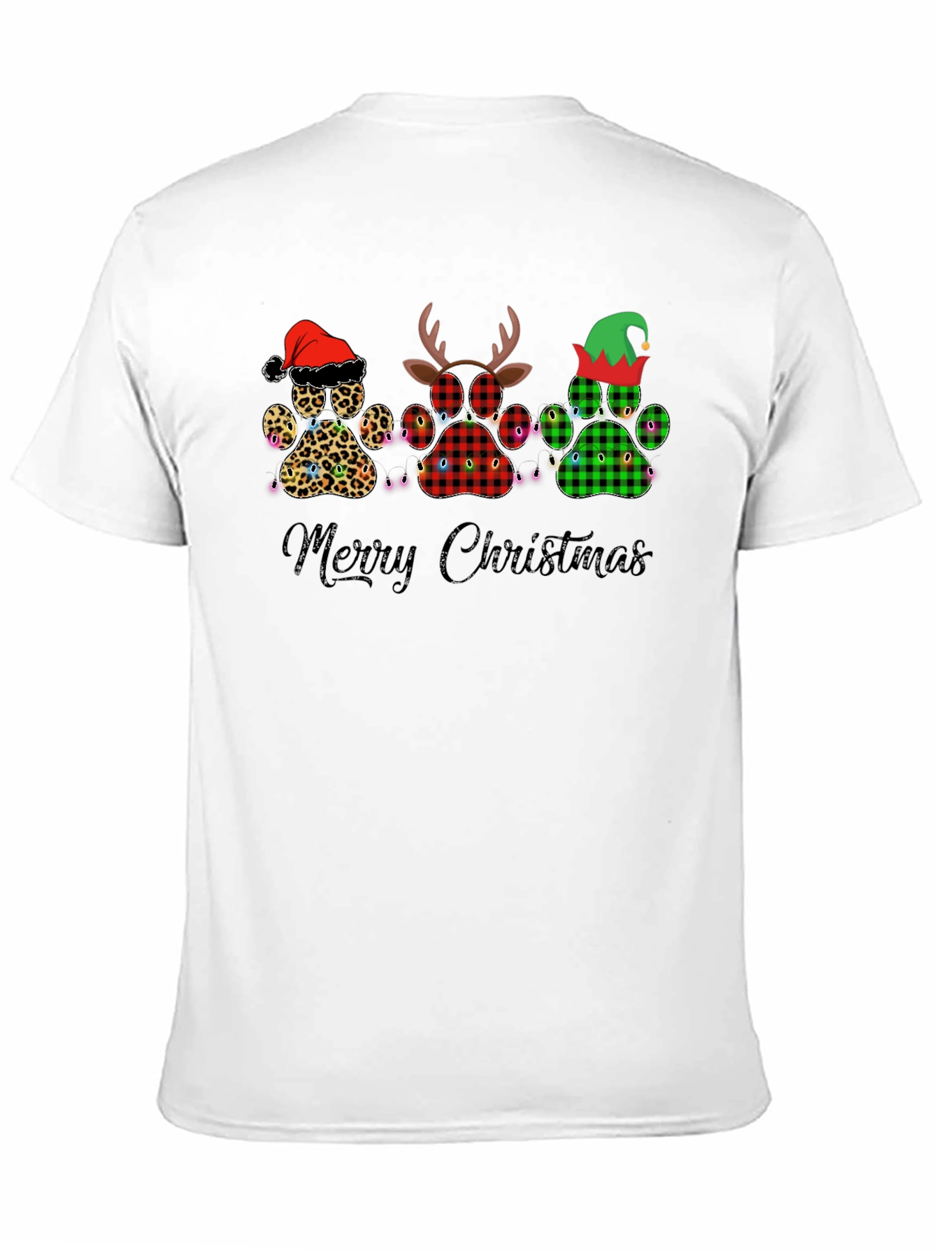 Merry Christmas Paw Print Tee