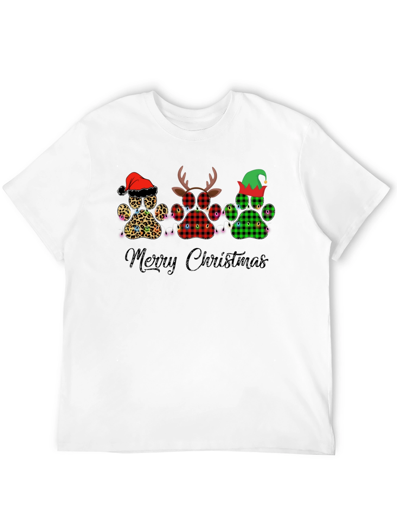 Merry Christmas Paw Print Tee