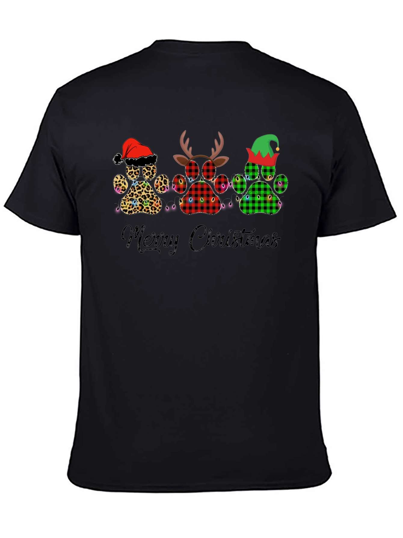 Merry Christmas Paw Print Tee