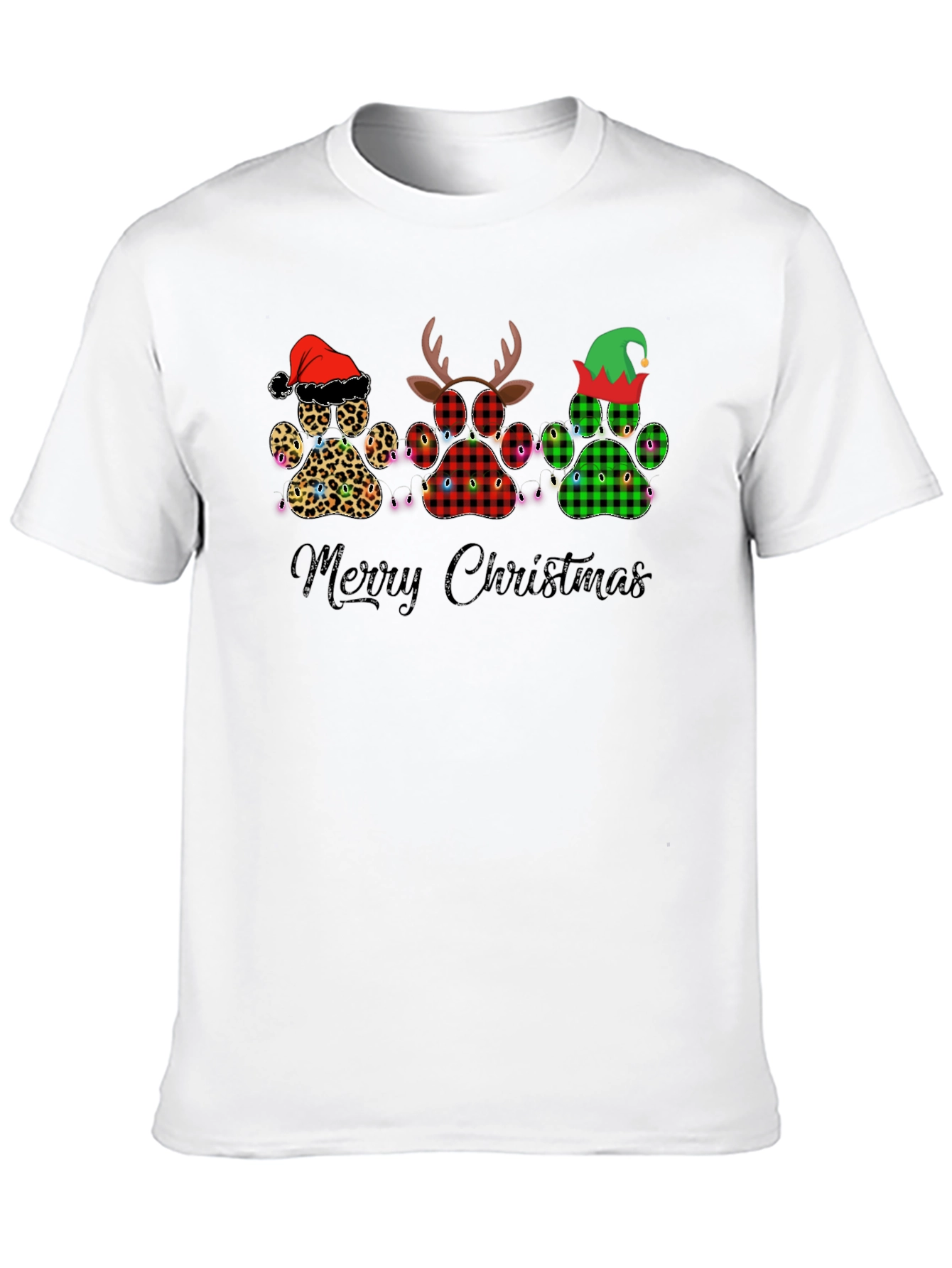 Merry Christmas Paw Print Tee