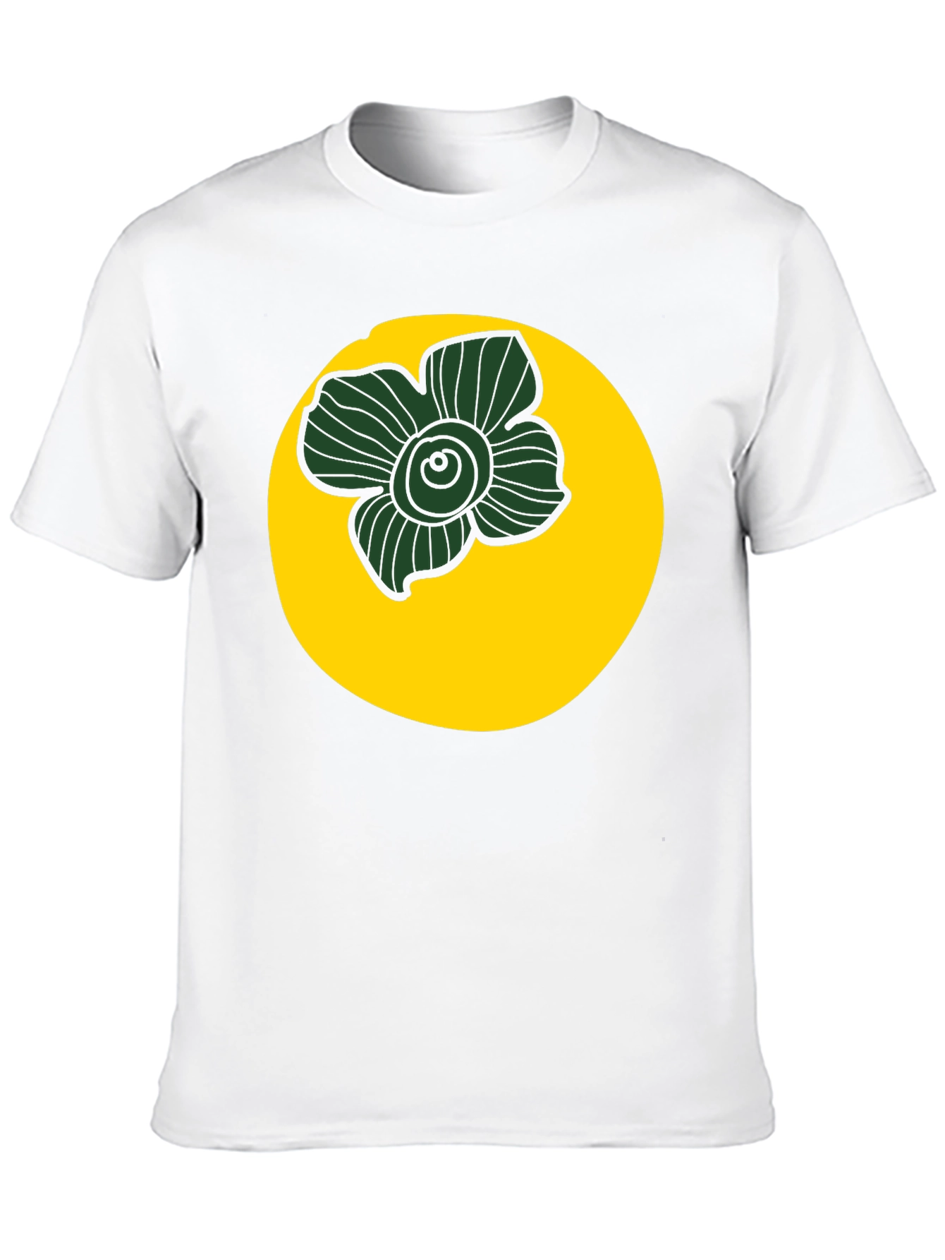 Black Tee with Floral Circle Graphic