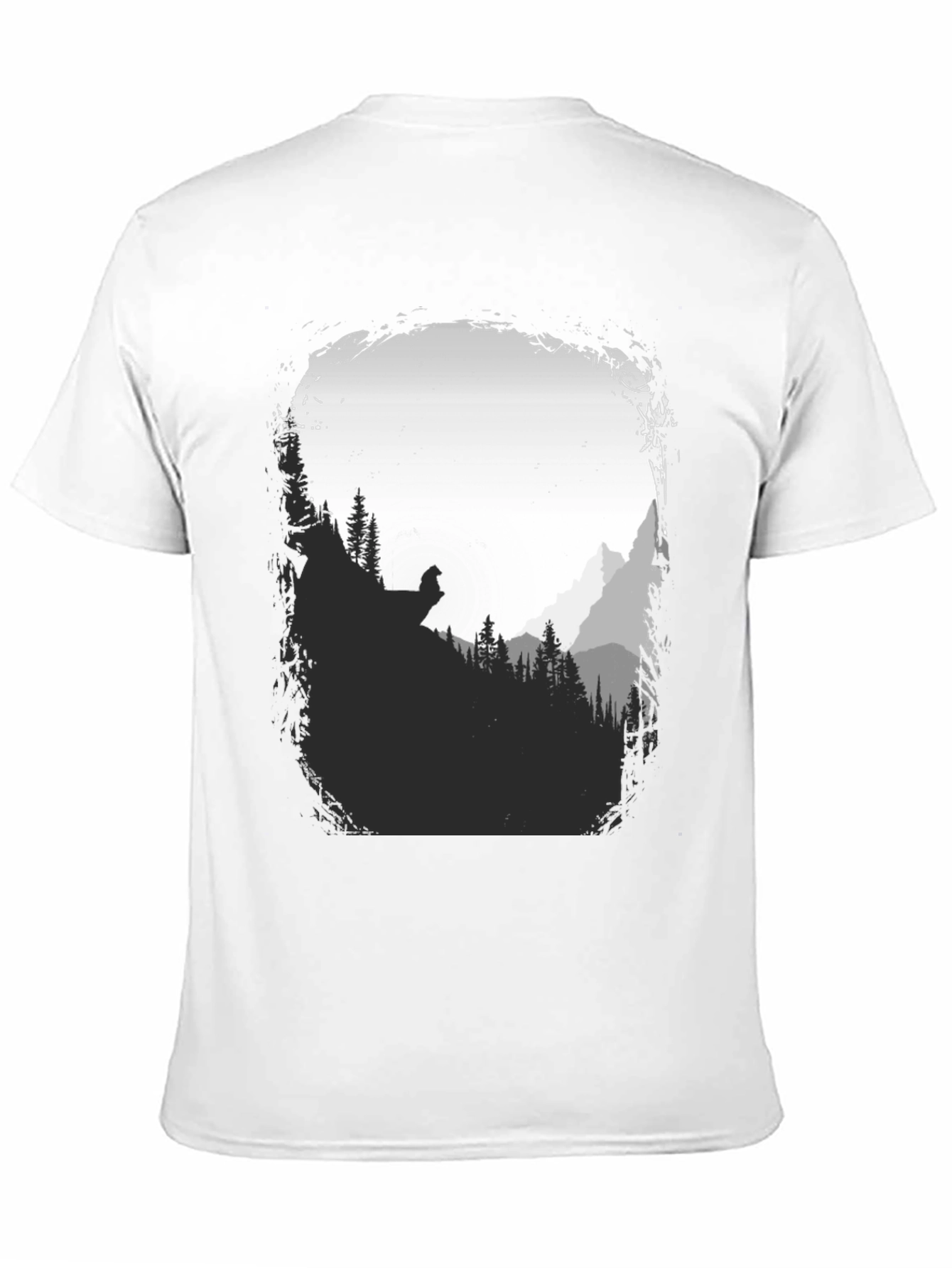 Nature Scene Graphic T-Shirt - Black
