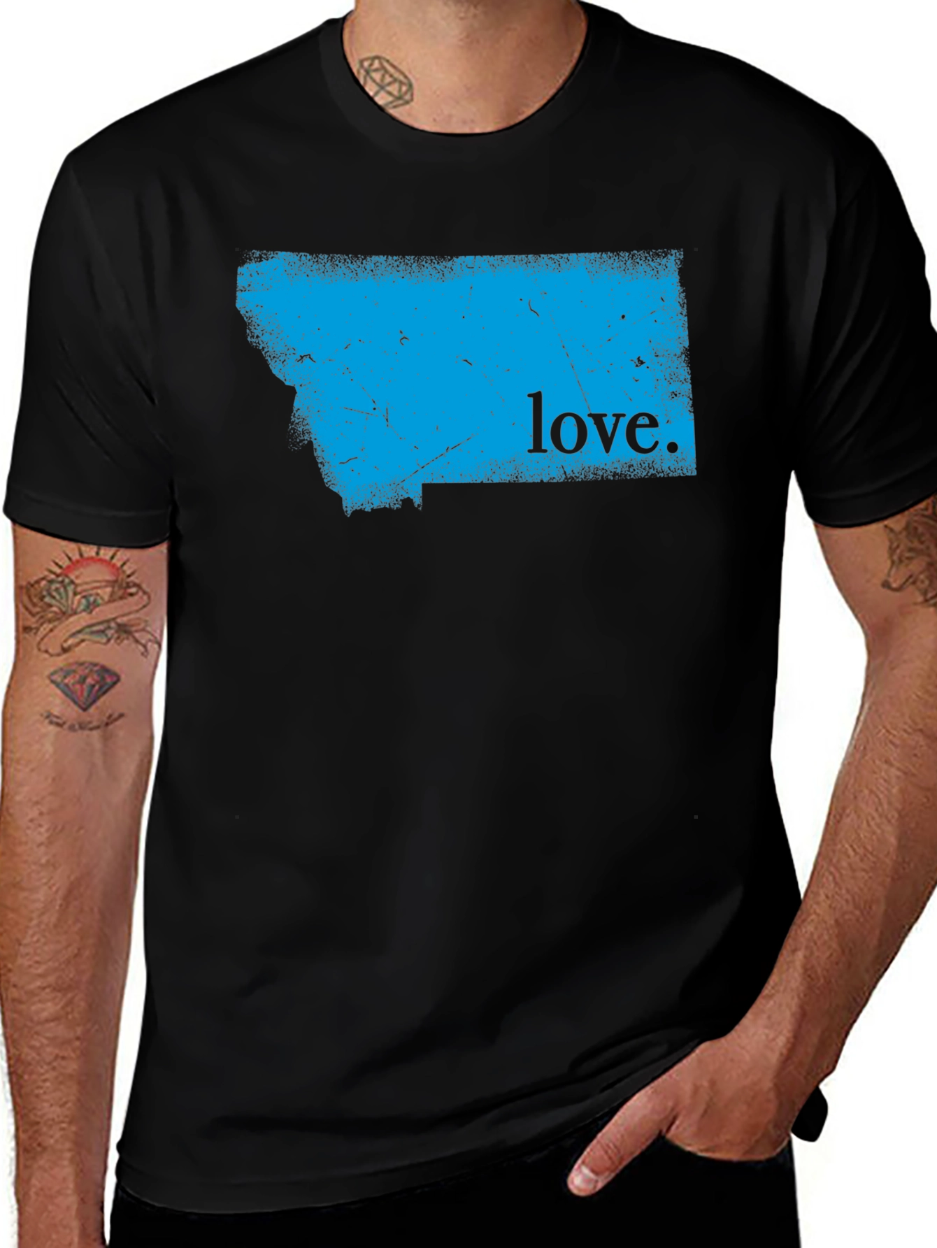 Montana Love Graphic T-Shirt - Mens Black Tee