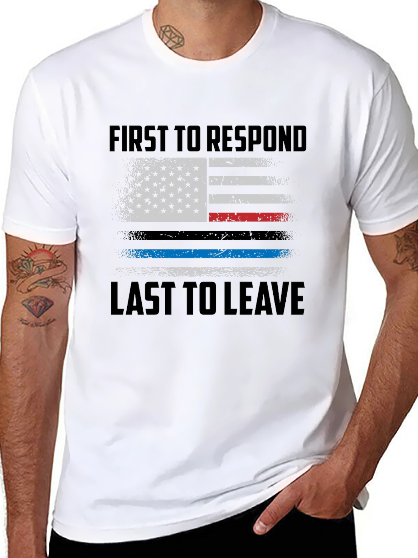 First Responder American Flag Graphic Tee
