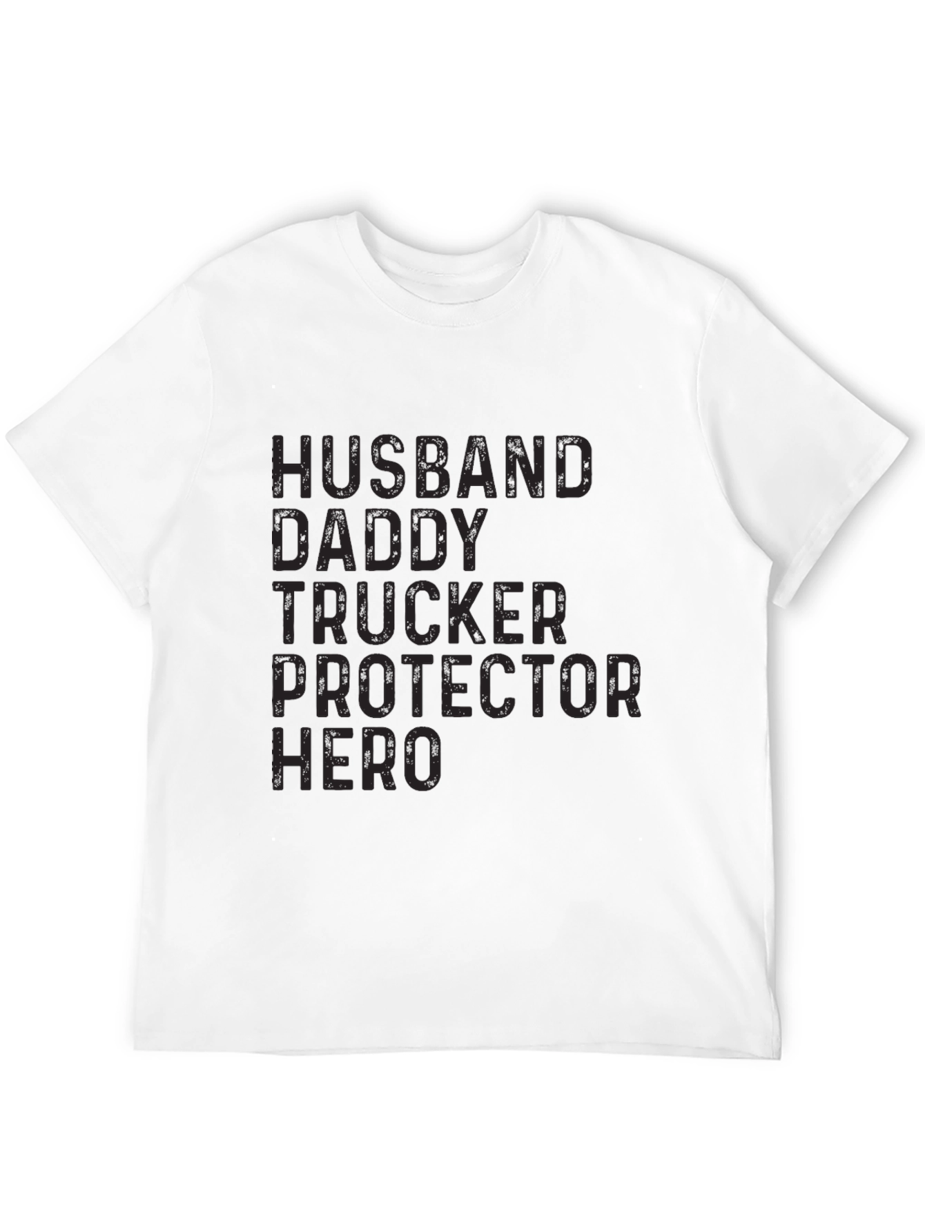 Husband Daddy Trucker Hero Black T-Shirt