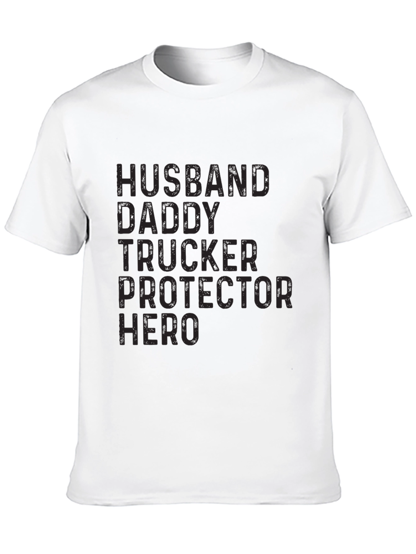 Husband Daddy Trucker Hero Black T-Shirt