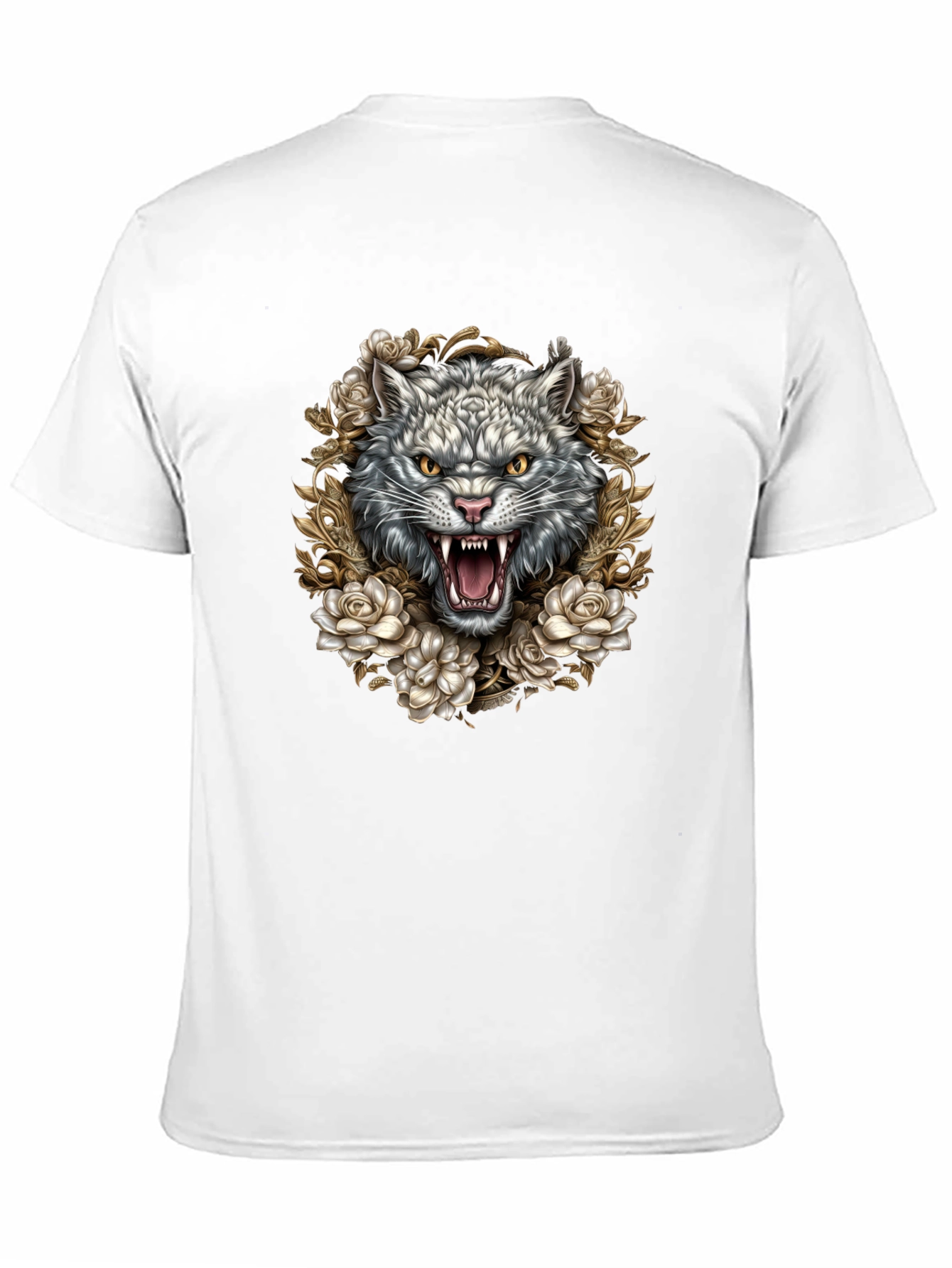 Wolf and Roses Graphic Tee - Black