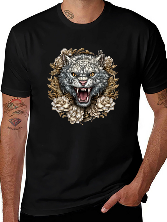 Wolf and Roses Graphic Tee - Black